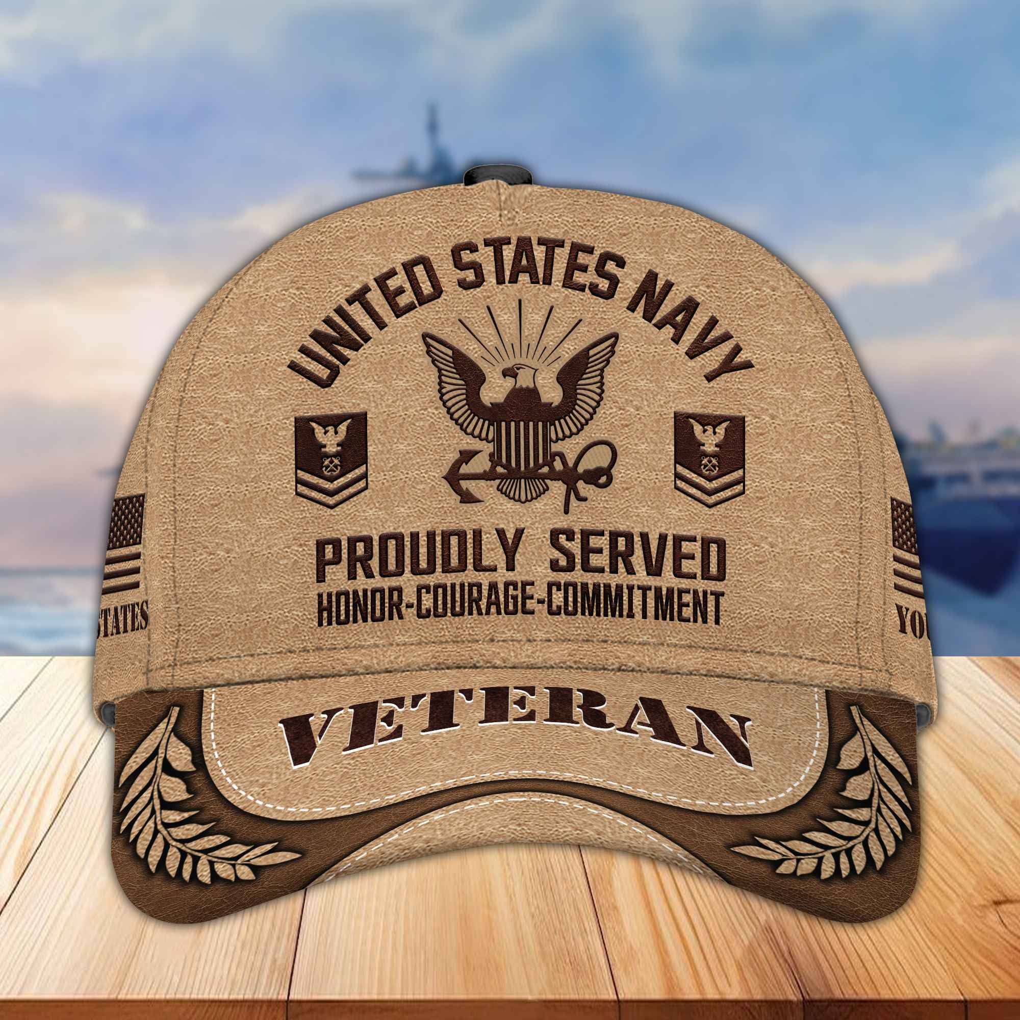 Premium US Veterans Baseball Hats BPVC230401, Custom Name, Rank, Gifts For US Veterans On Father's Day, Armed Forces Day, Independence Day, Veterans Day.