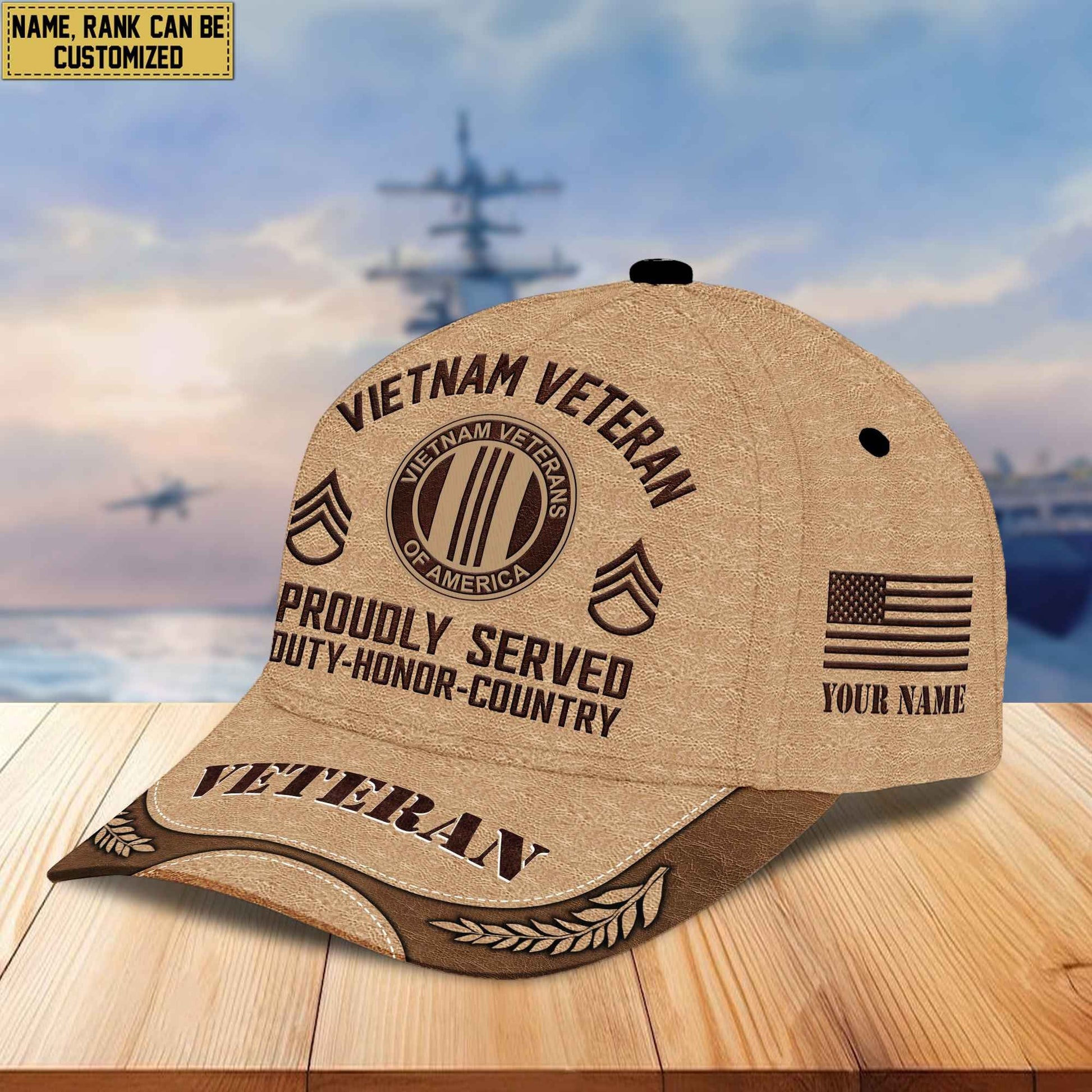 Premium US Veterans Baseball Hats BPVC230401, Custom Name, Rank, Gifts For US Veterans On Father's Day, Armed Forces Day, Independence Day, Veterans Day.