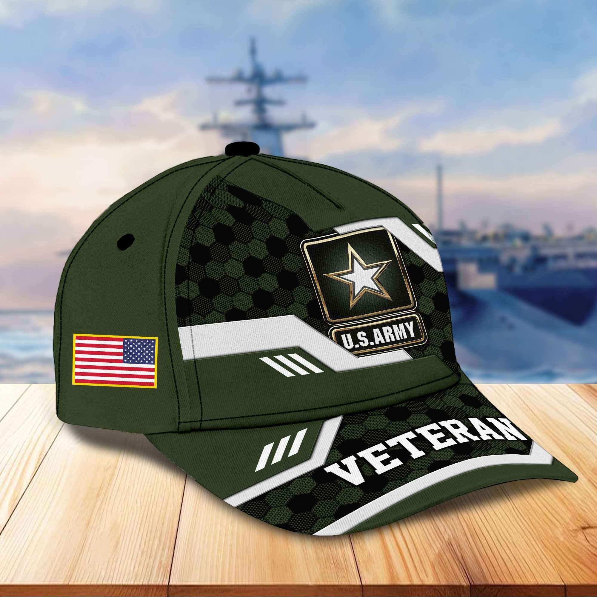 Premium US Veterans Baseball Hats BPHN220411, Gifts For US Veterans On Father's Day, Armed Forces Day, Independence Day, Veterans Day.