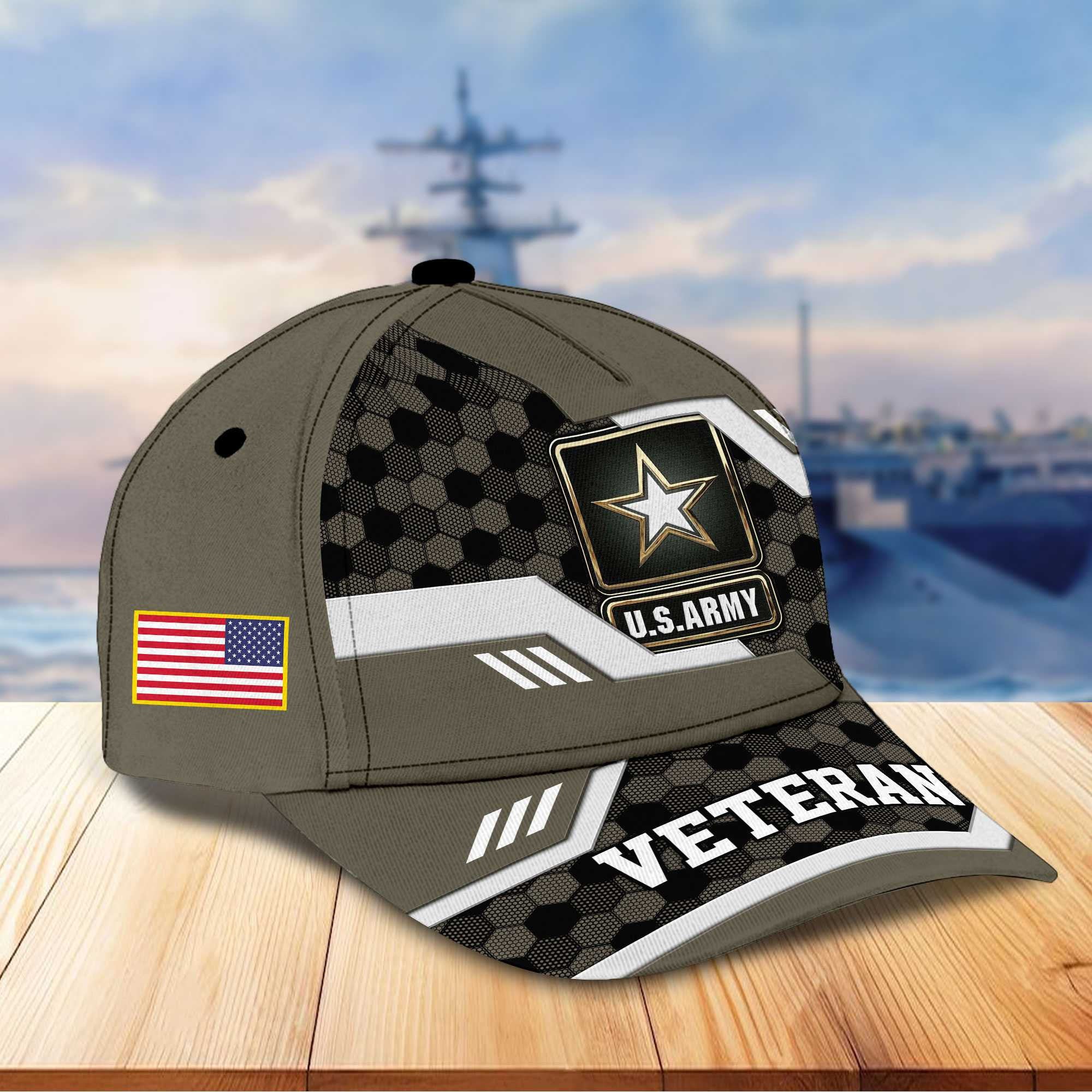 Premium US Veterans Baseball Hats BPHN220411, Gifts For US Veterans On Father's Day, Armed Forces Day, Independence Day, Veterans Day.