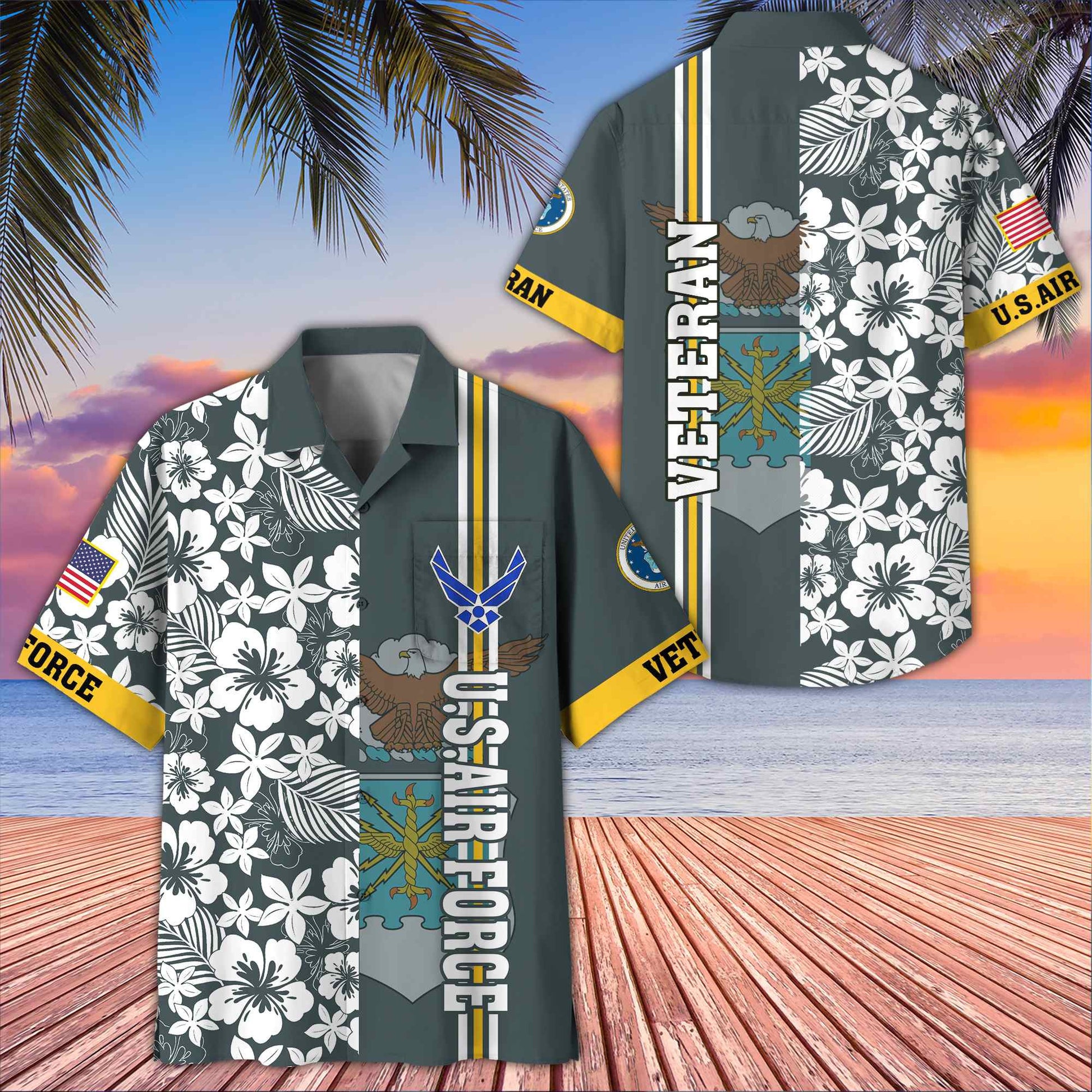 Premium US Veterans Hawaiian Shirt With Pocket BPVC230402, Gifts For US Veterans, Gifts On Memorial Day, Father's Day, Armed Forces Day, Veterans Day.