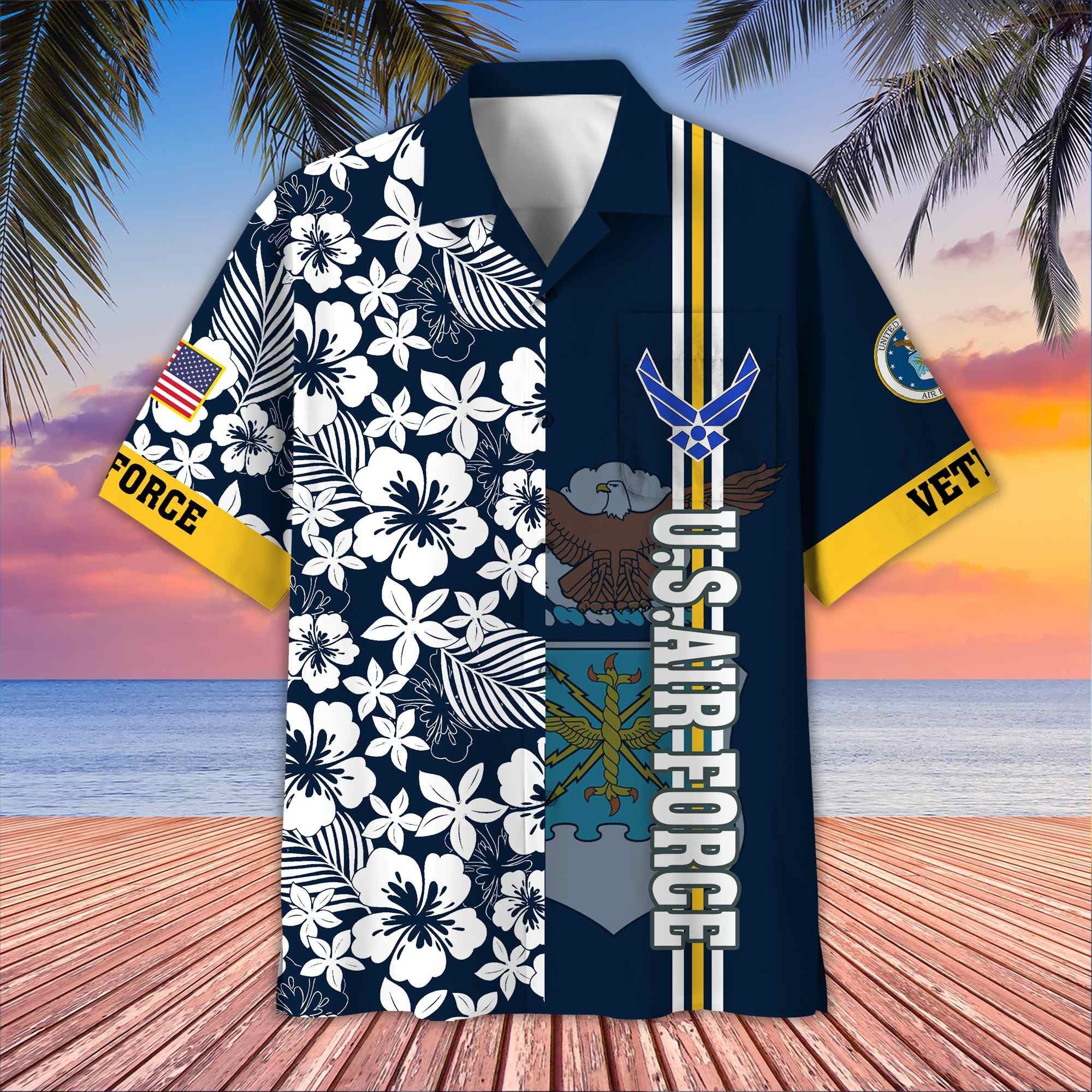 Premium US Veterans Hawaiian Shirt With Pocket BPVC230402, Gifts For US Veterans, Gifts On Memorial Day, Father's Day, Armed Forces Day, Veterans Day.