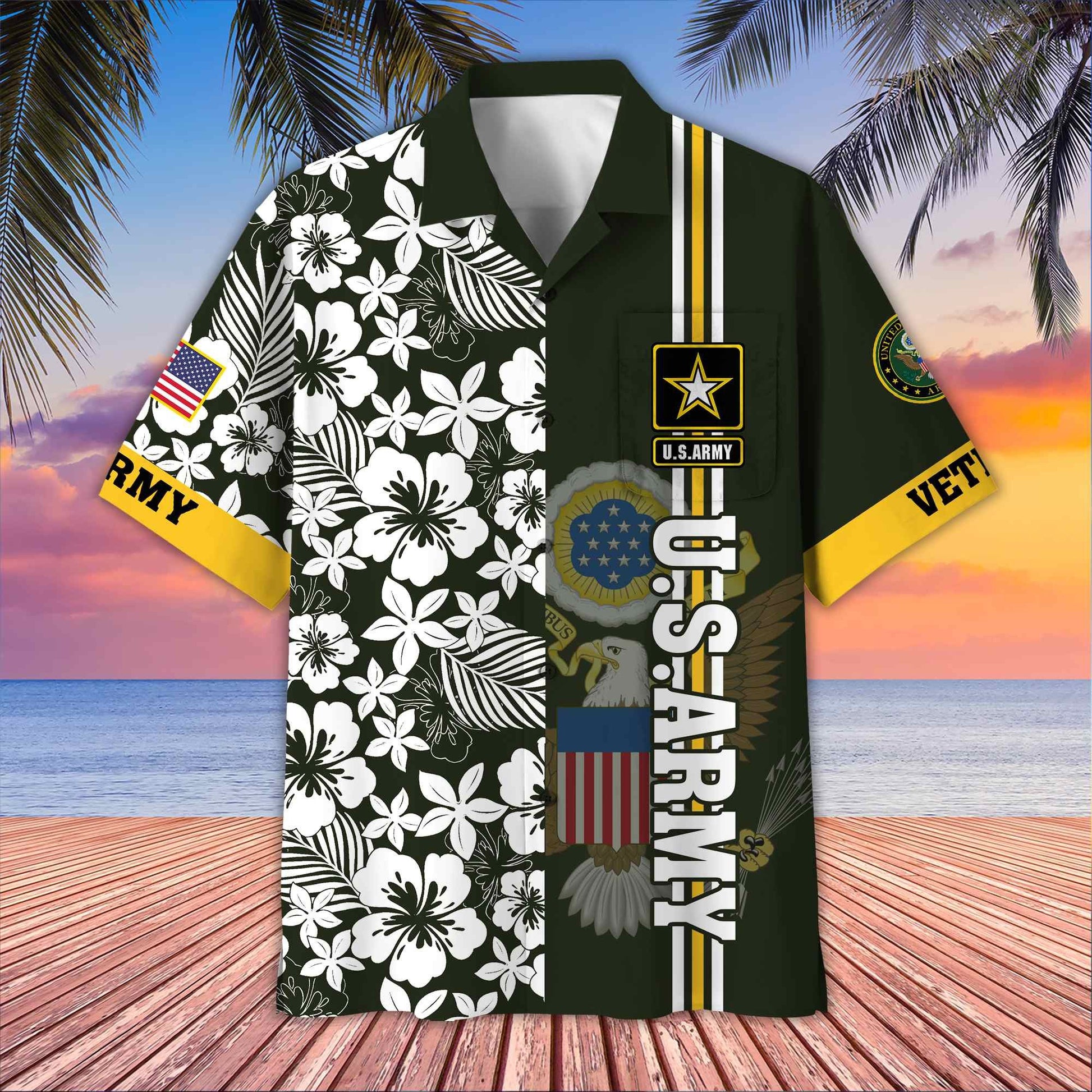 Premium US Veterans Hawaiian Shirt With Pocket BPVC230402, Gifts For US Veterans, Gifts On Memorial Day, Father's Day, Armed Forces Day, Veterans Day.