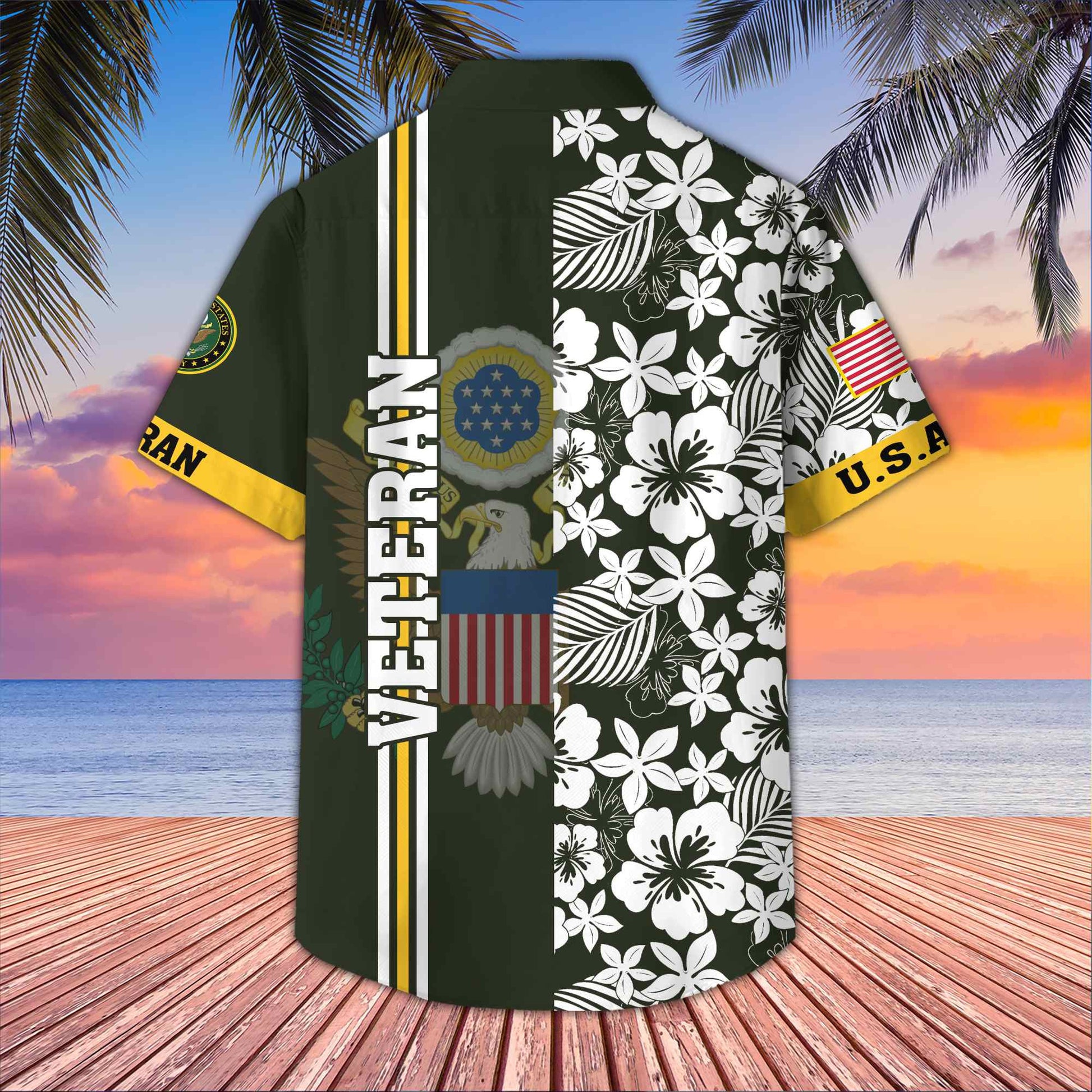 Premium US Veterans Hawaiian Shirt With Pocket BPVC230402, Gifts For US Veterans, Gifts On Memorial Day, Father's Day, Armed Forces Day, Veterans Day.