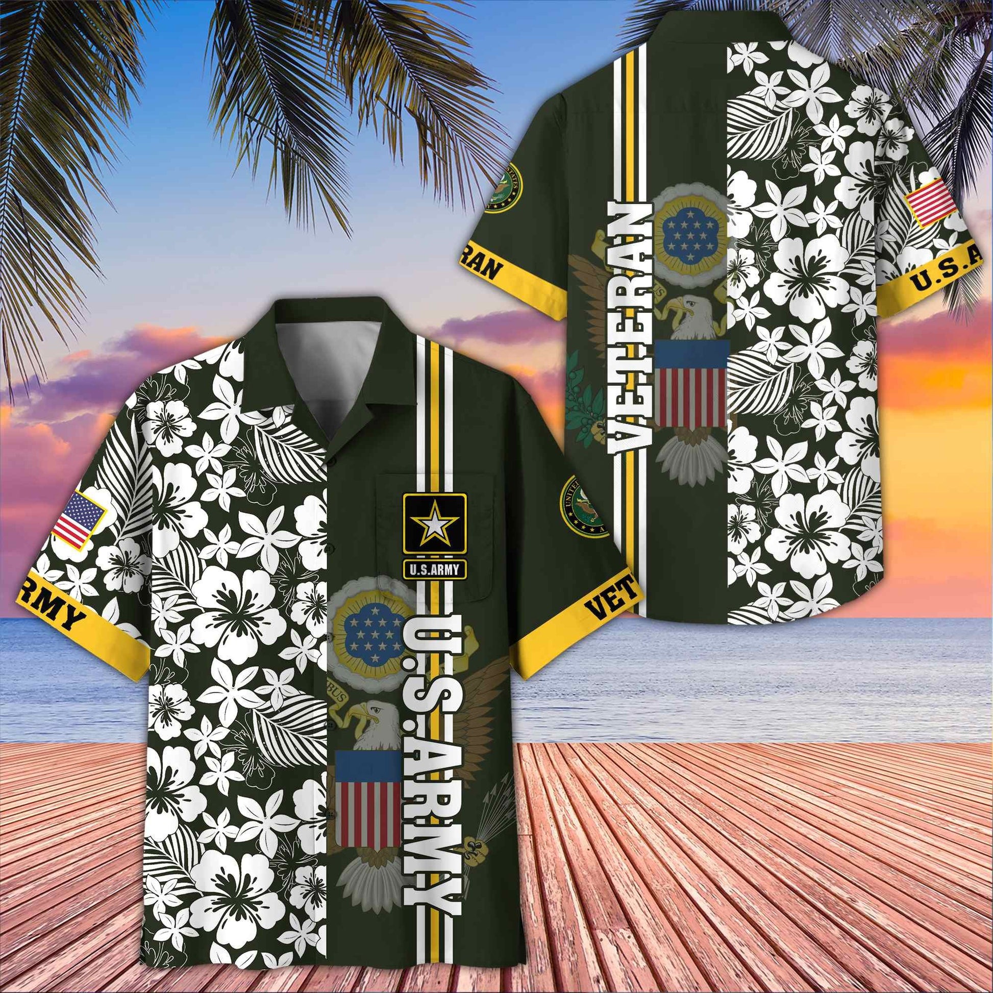 Premium US Veterans Hawaiian Shirt With Pocket BPVC230402, Gifts For US Veterans, Gifts On Memorial Day, Father's Day, Armed Forces Day, Veterans Day.