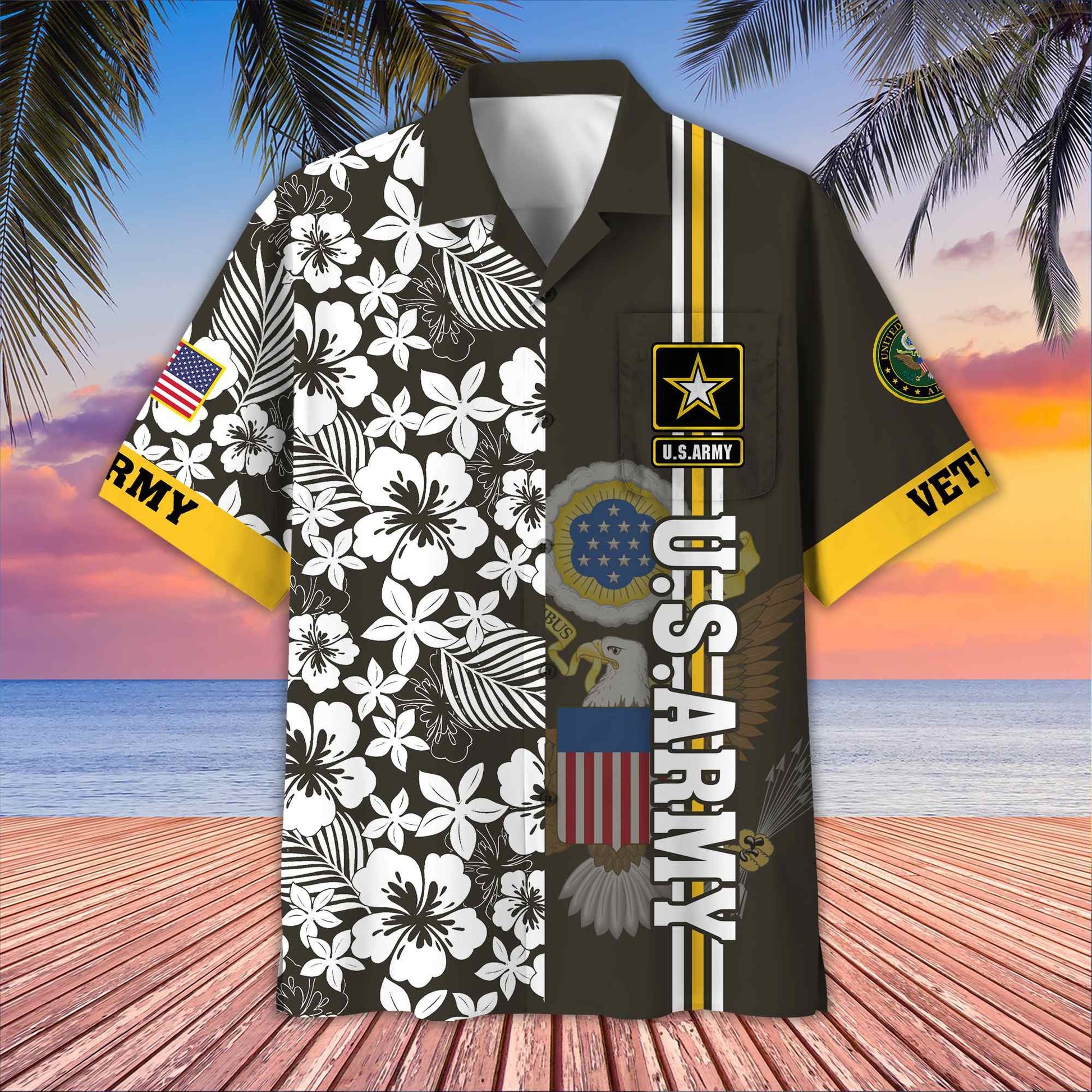 Premium US Veterans Hawaiian Shirt With Pocket BPVC230402, Gifts For US Veterans, Gifts On Memorial Day, Father's Day, Armed Forces Day, Veterans Day.