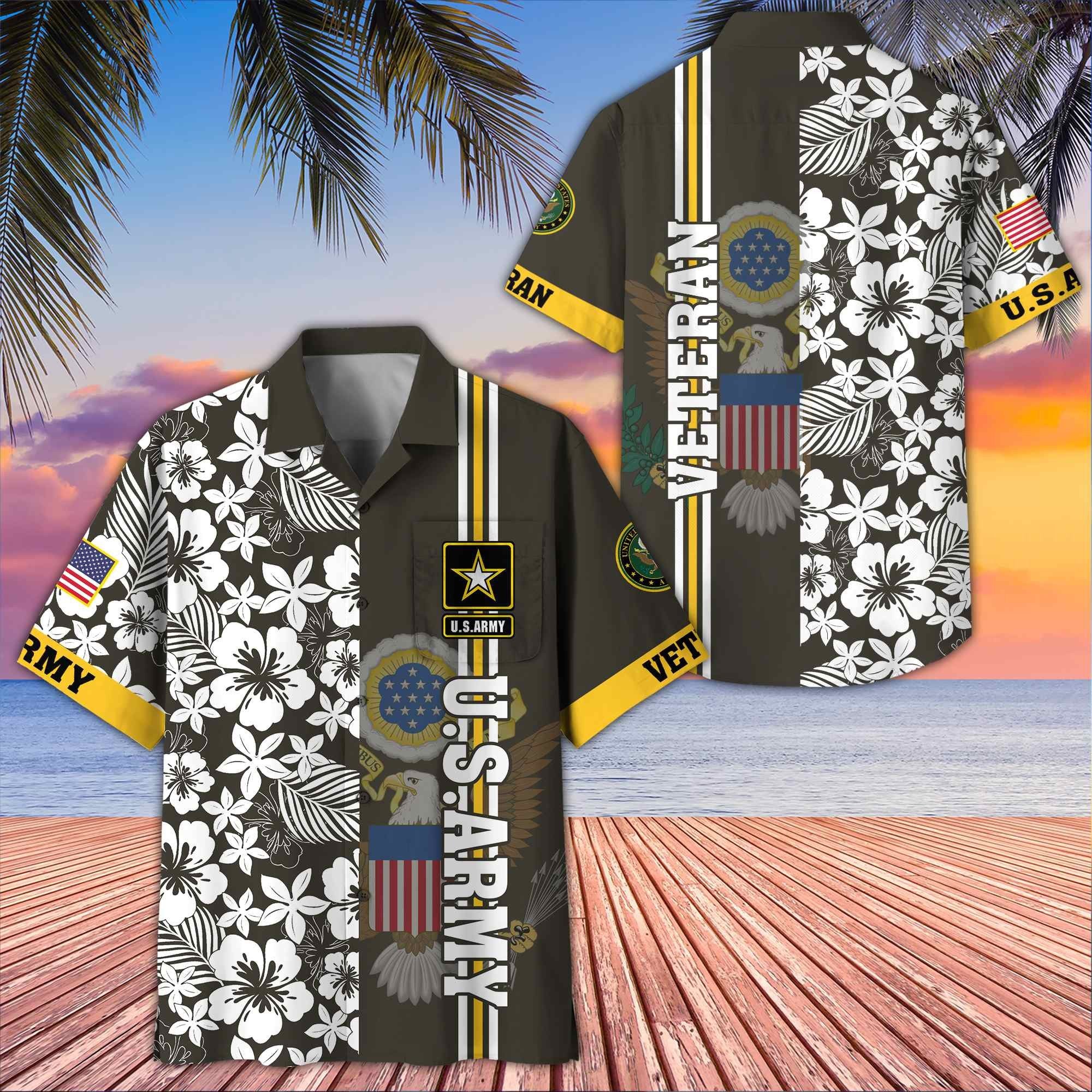 Premium US Veterans Hawaiian Shirt With Pocket BPVC230402, Gifts For US Veterans, Gifts On Memorial Day, Father's Day, Armed Forces Day, Veterans Day.