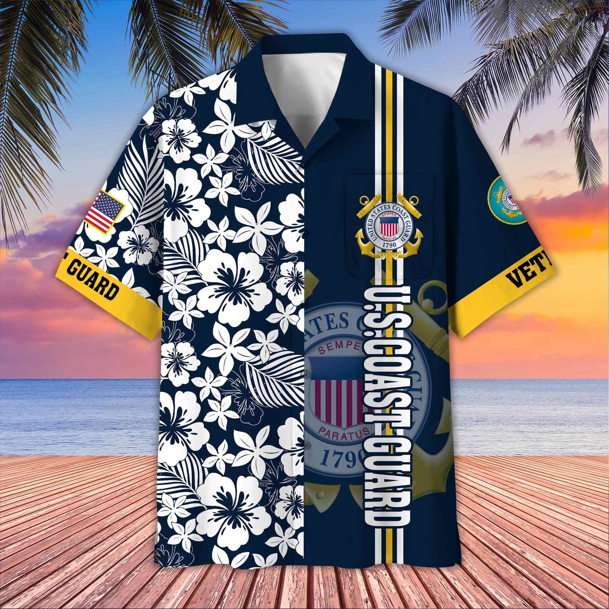 Premium US Veterans Hawaiian Shirt With Pocket BPVC230402, Gifts For US Veterans, Gifts On Memorial Day, Father's Day, Armed Forces Day, Veterans Day.