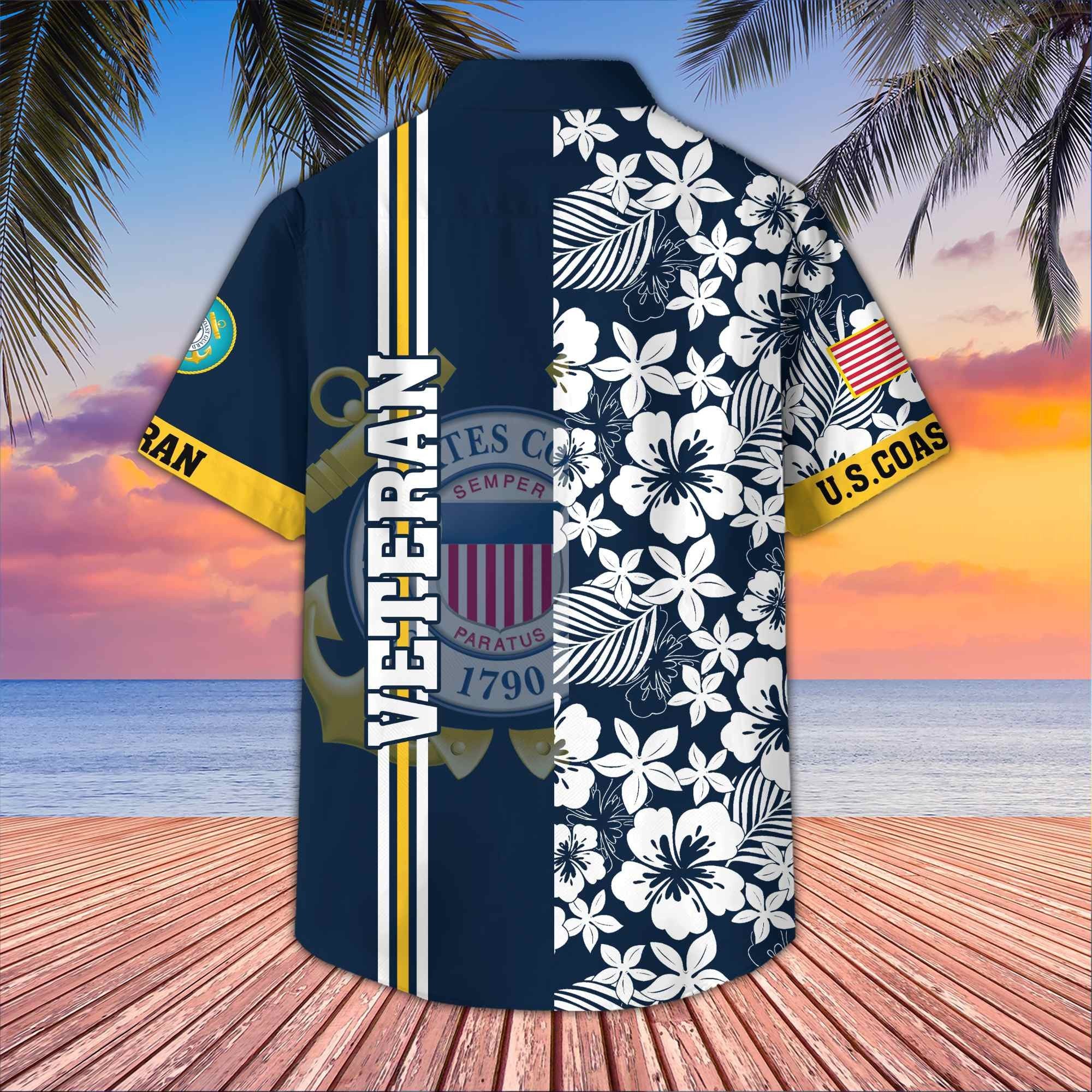 Premium US Veterans Hawaiian Shirt With Pocket BPVC230402, Gifts For US Veterans, Gifts On Memorial Day, Father's Day, Armed Forces Day, Veterans Day.