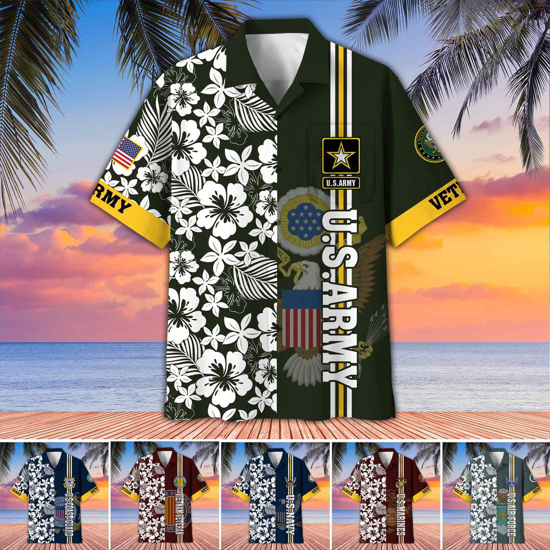 Premium US Veterans Hawaiian Shirt With Pocket BPVC230402, Gifts For US Veterans, Gifts On Memorial Day, Father's Day, Armed Forces Day, Veterans Day.