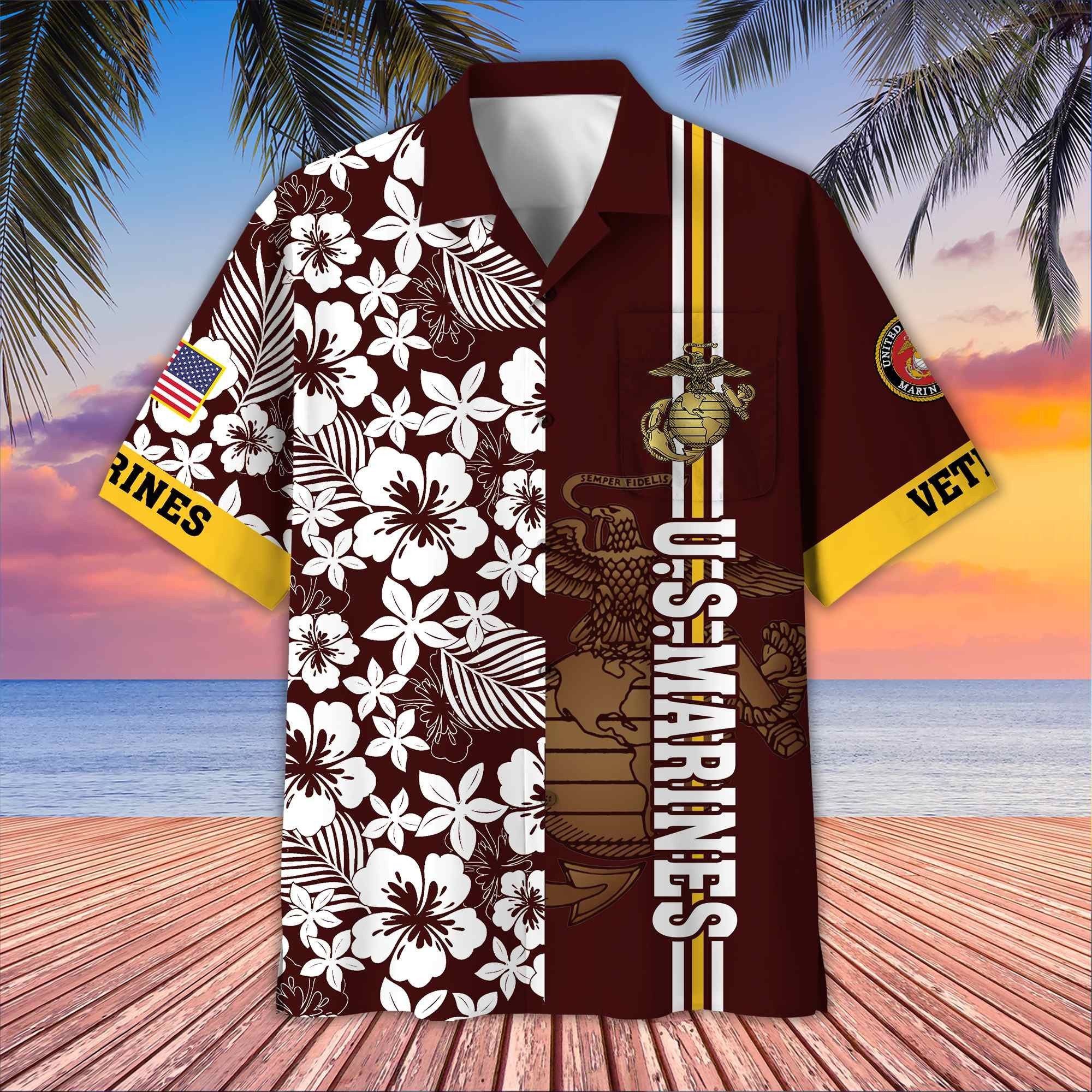 Premium US Veterans Hawaiian Shirt With Pocket BPVC230402, Gifts For US Veterans, Gifts On Memorial Day, Father's Day, Armed Forces Day, Veterans Day.