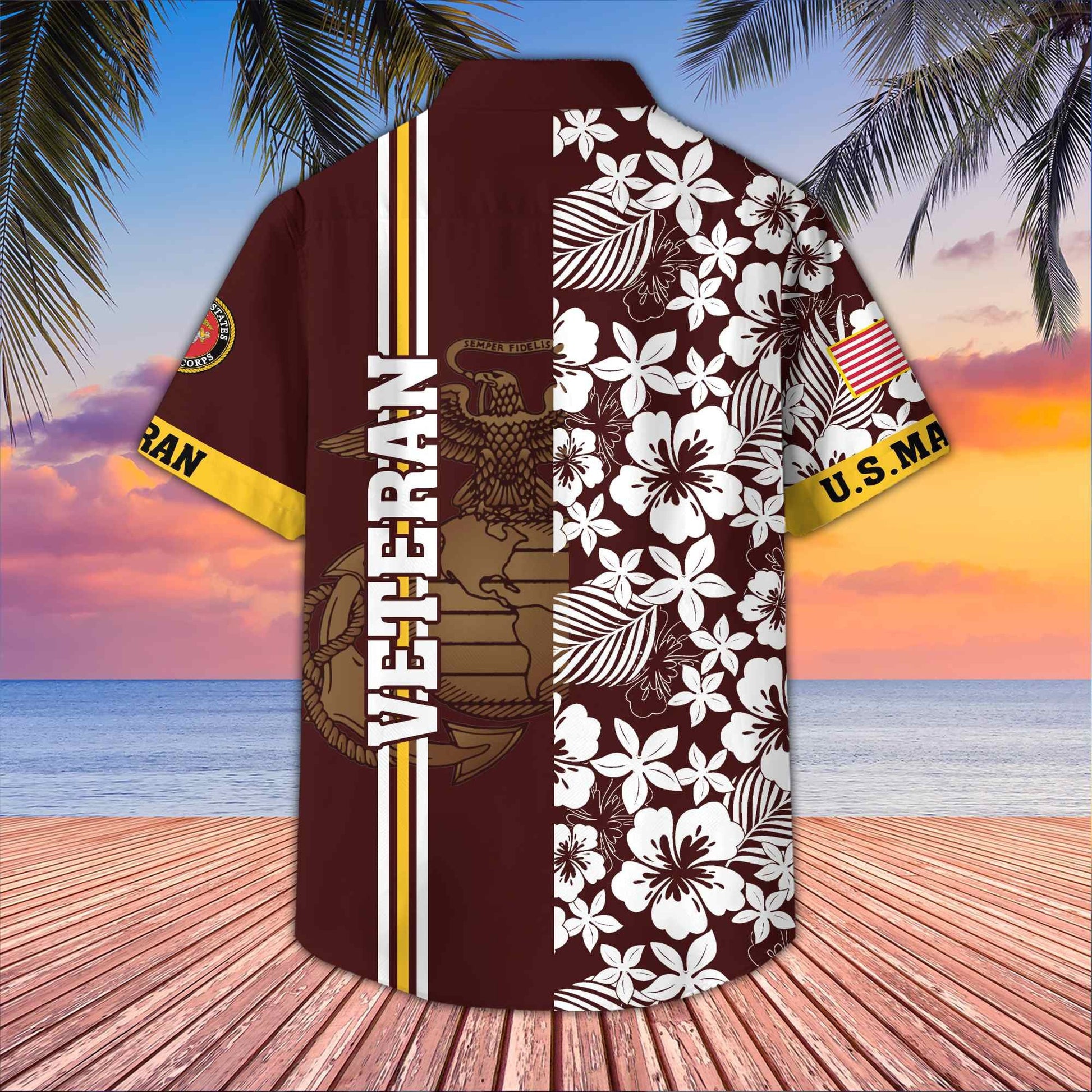 Premium US Veterans Hawaiian Shirt With Pocket BPVC230402, Gifts For US Veterans, Gifts On Memorial Day, Father's Day, Armed Forces Day, Veterans Day.