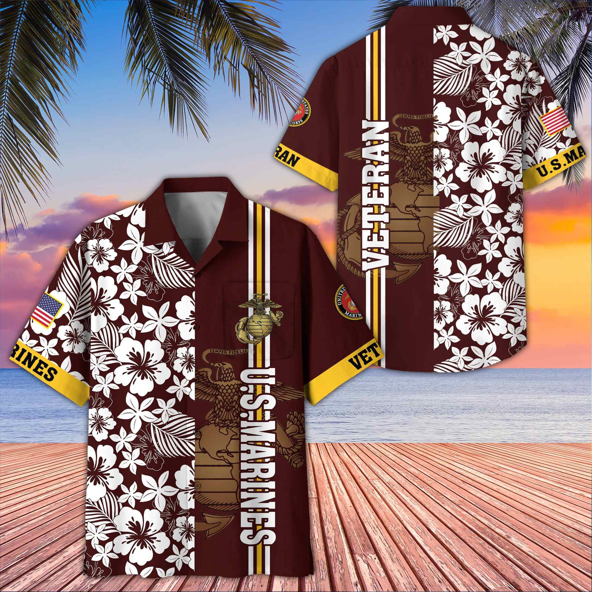 Premium US Veterans Hawaiian Shirt With Pocket BPVC230402, Gifts For US Veterans, Gifts On Memorial Day, Father's Day, Armed Forces Day, Veterans Day.