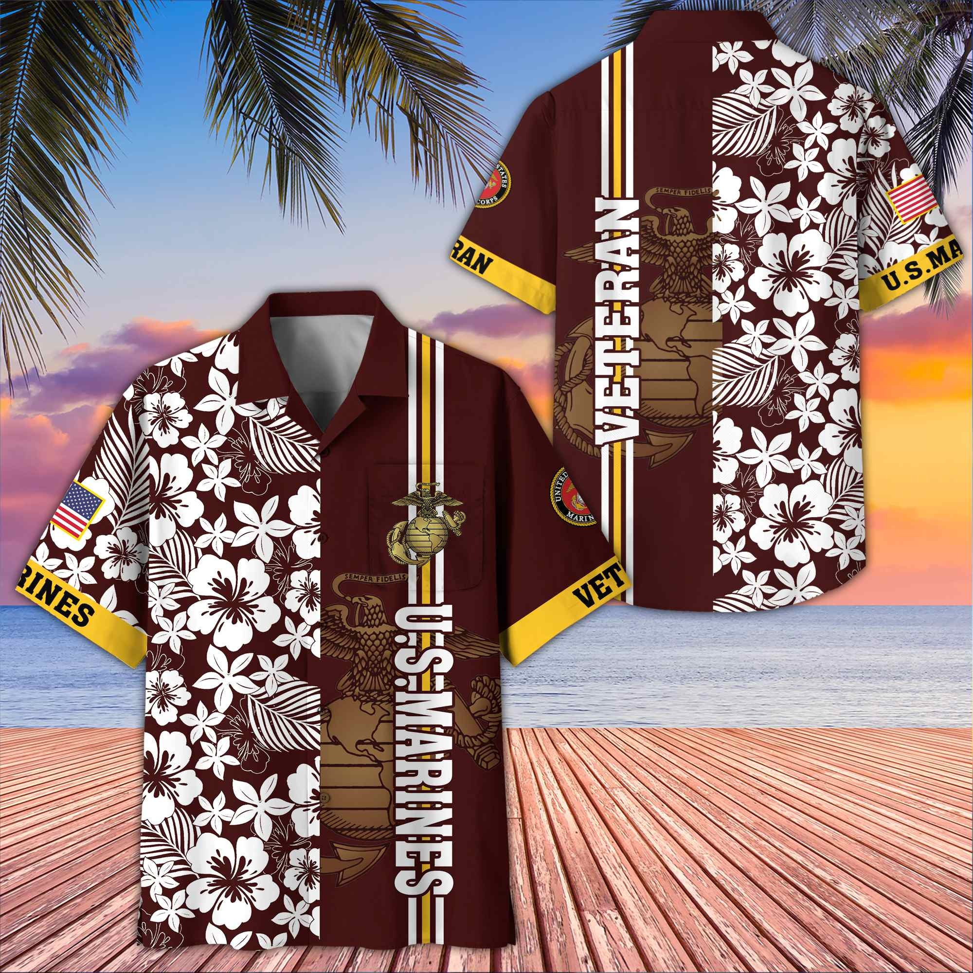 Premium US Veterans Hawaiian Shirt With Pocket BPVC230402, Gifts For US Veterans, Gifts On Memorial Day, Father's Day, Armed Forces Day, Veterans Day.