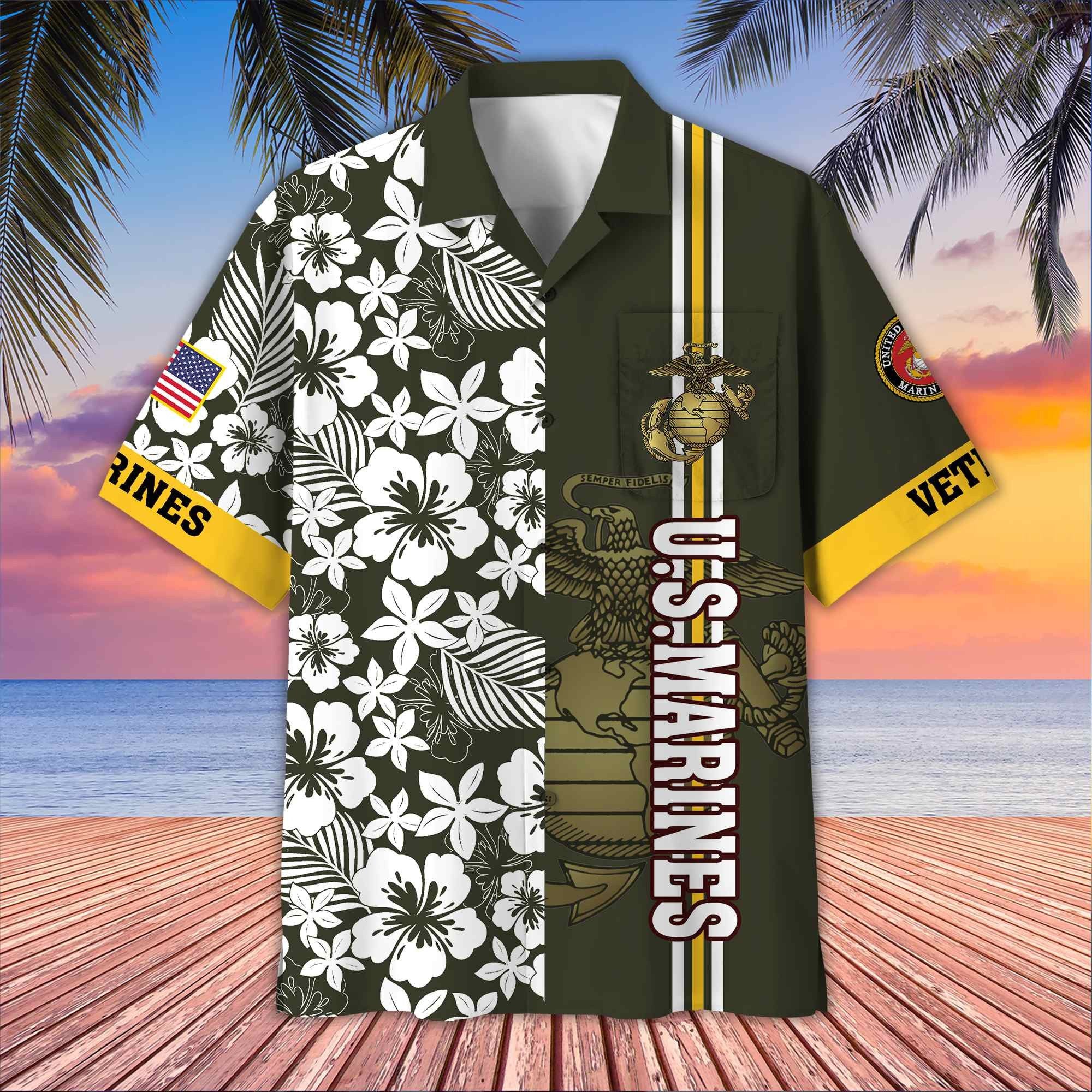 Premium US Veterans Hawaiian Shirt With Pocket BPVC230402, Gifts For US Veterans, Gifts On Memorial Day, Father's Day, Armed Forces Day, Veterans Day.