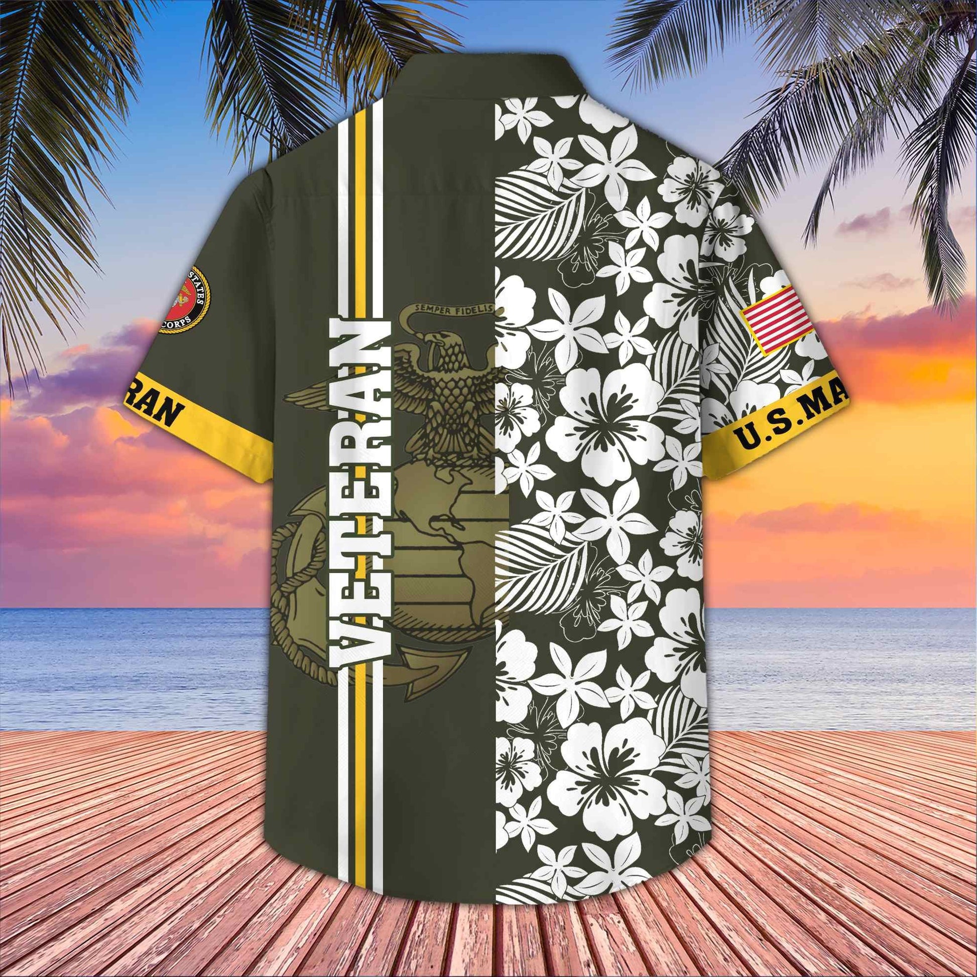 Premium US Veterans Hawaiian Shirt With Pocket BPVC230402, Gifts For US Veterans, Gifts On Memorial Day, Father's Day, Armed Forces Day, Veterans Day.
