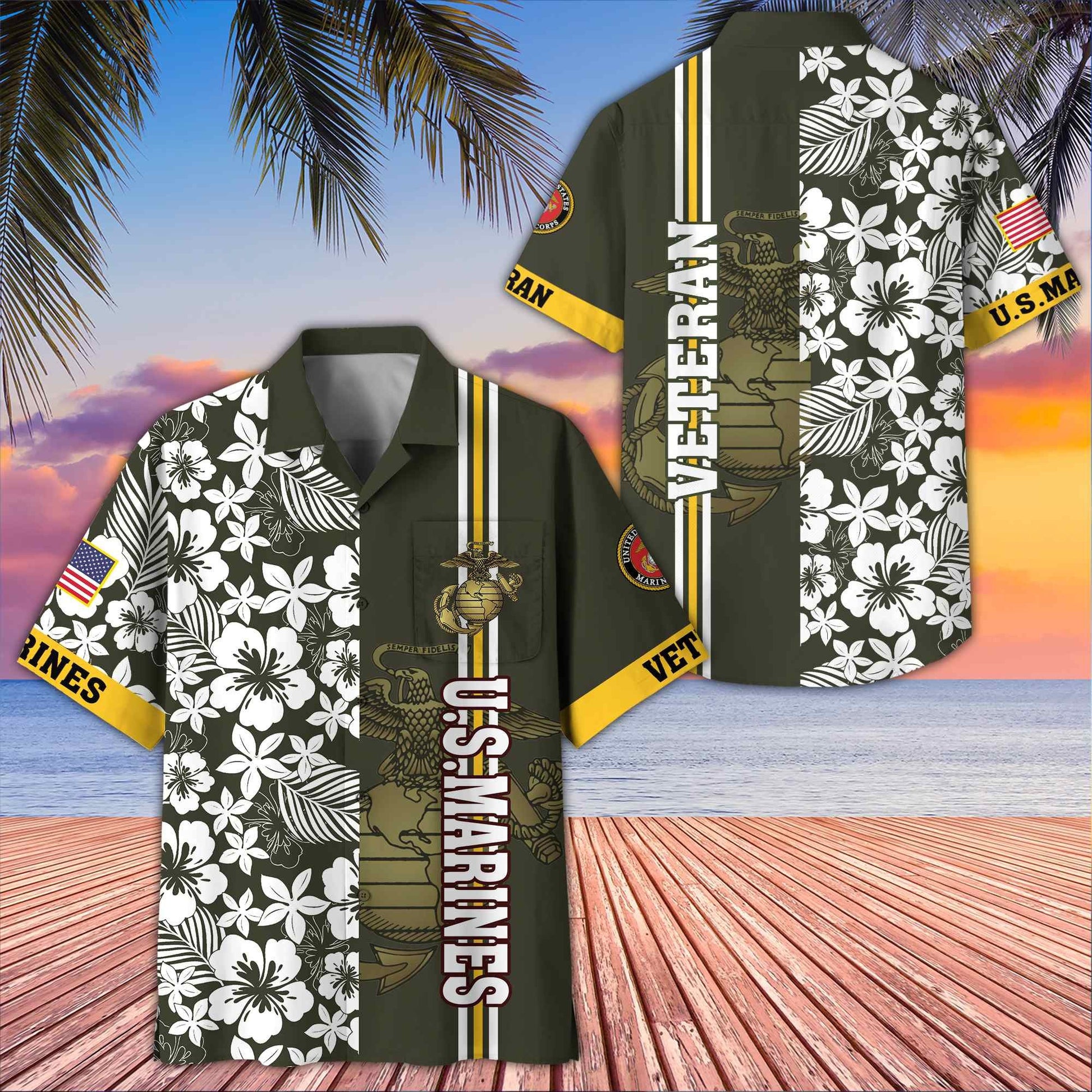 Premium US Veterans Hawaiian Shirt With Pocket BPVC230402, Gifts For US Veterans, Gifts On Memorial Day, Father's Day, Armed Forces Day, Veterans Day.