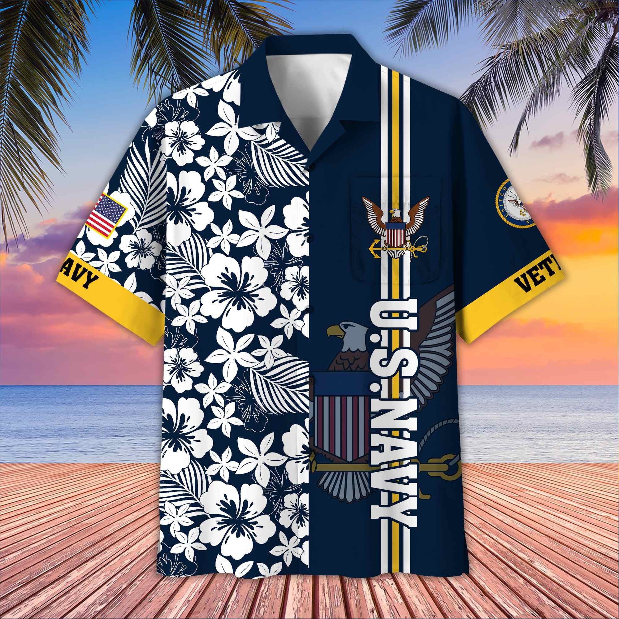 Premium US Veterans Hawaiian Shirt With Pocket BPVC230402, Gifts For US Veterans, Gifts On Memorial Day, Father's Day, Armed Forces Day, Veterans Day.