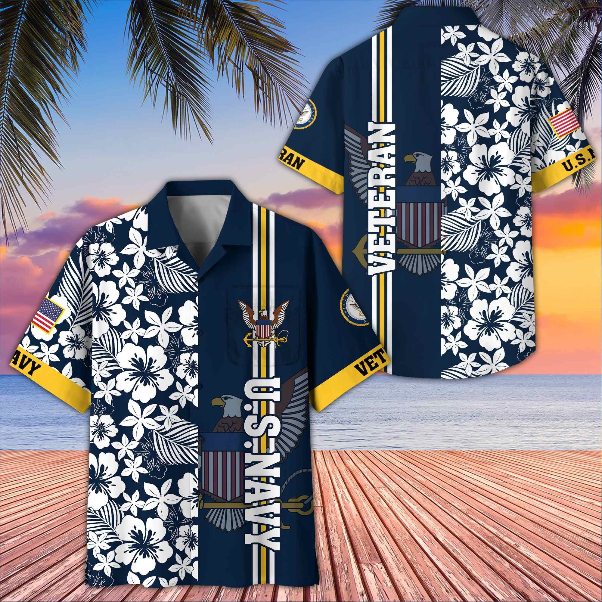 Premium US Veterans Hawaiian Shirt With Pocket BPVC230402, Gifts For US Veterans, Gifts On Memorial Day, Father's Day, Armed Forces Day, Veterans Day.