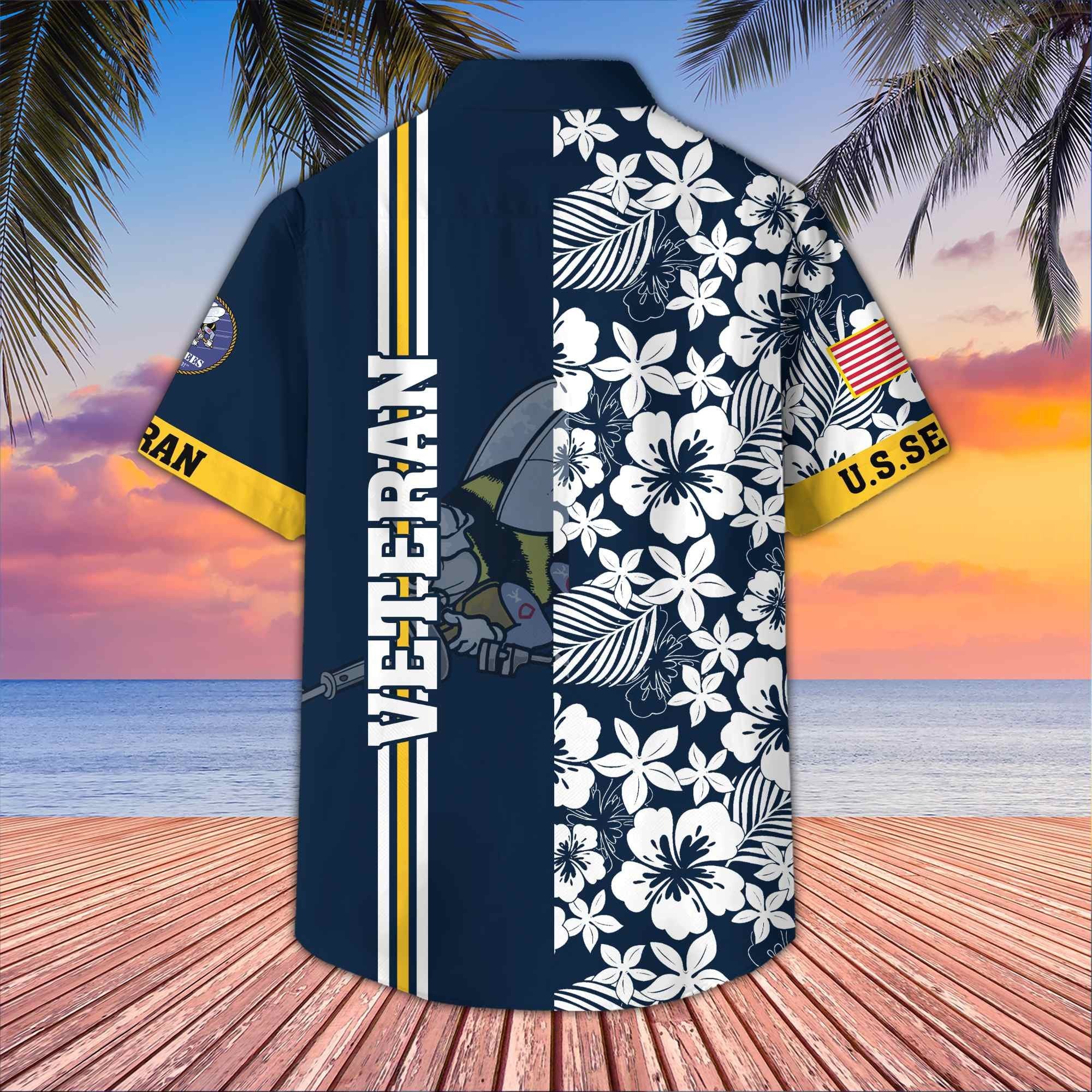 Premium US Veterans Hawaiian Shirt With Pocket BPVC230402, Gifts For US Veterans, Gifts On Memorial Day, Father's Day, Armed Forces Day, Veterans Day.
