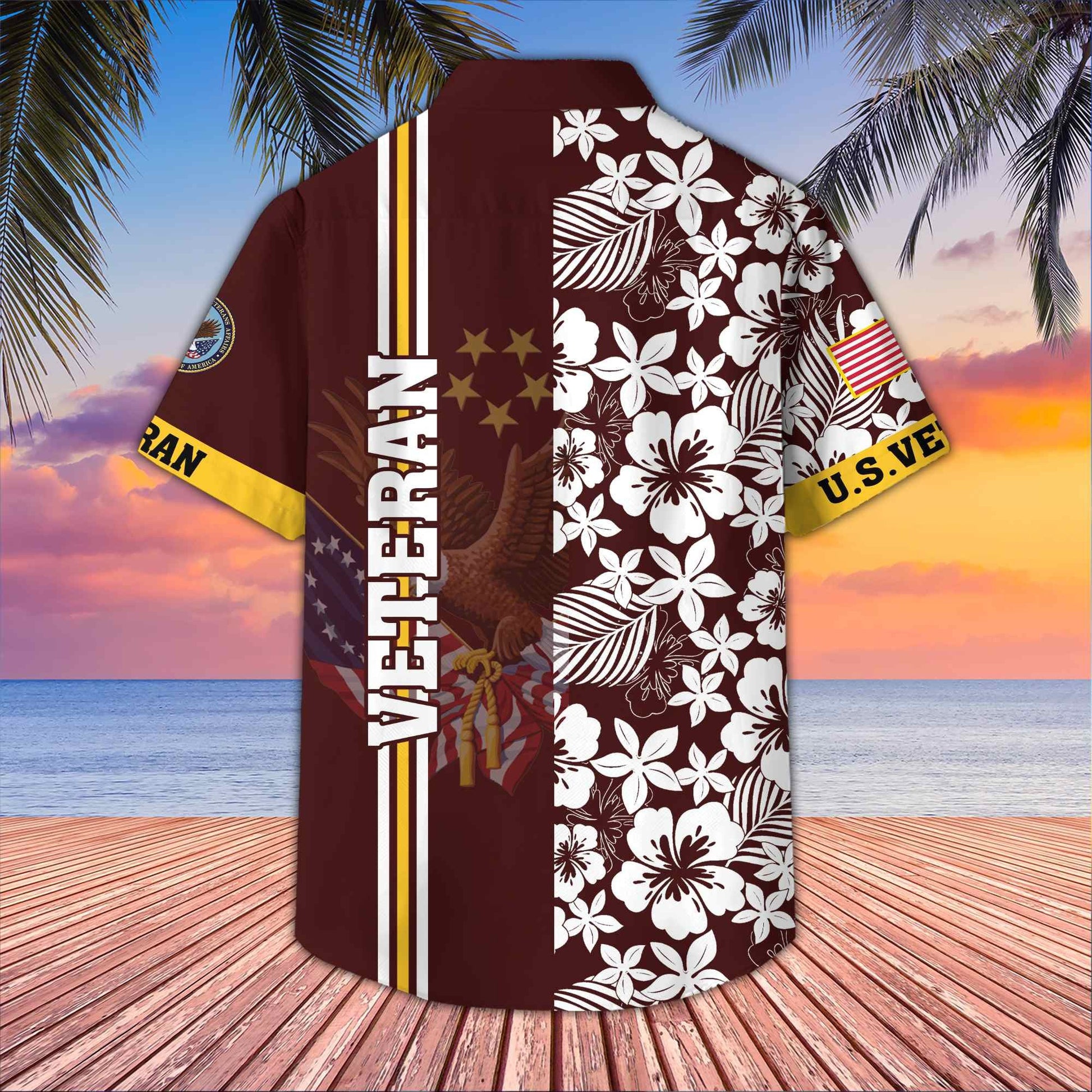 Premium US Veterans Hawaiian Shirt With Pocket BPVC230402, Gifts For US Veterans, Gifts On Memorial Day, Father's Day, Armed Forces Day, Veterans Day.