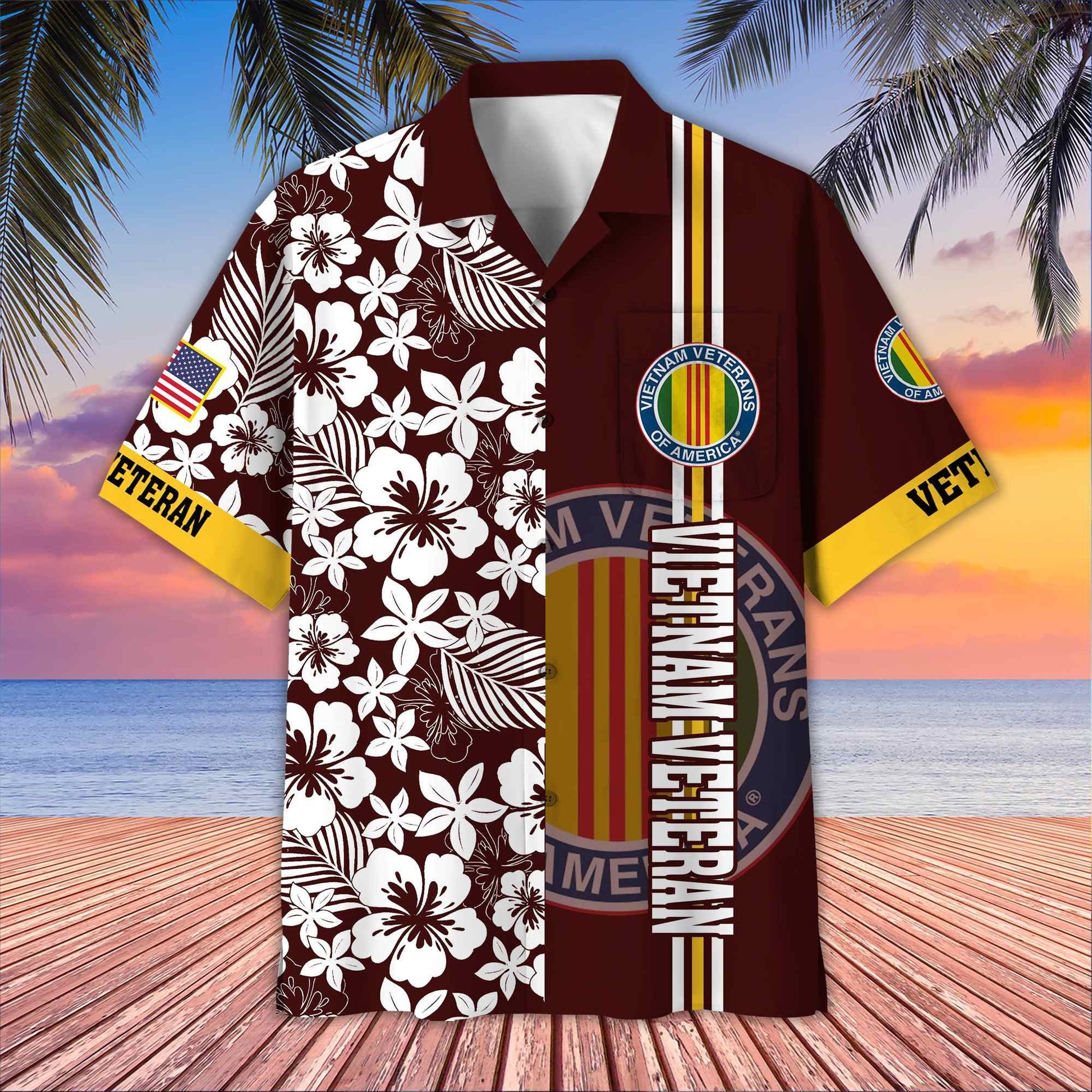 Premium US Veterans Hawaiian Shirt With Pocket BPVC230402, Gifts For US Veterans, Gifts On Memorial Day, Father's Day, Armed Forces Day, Veterans Day.