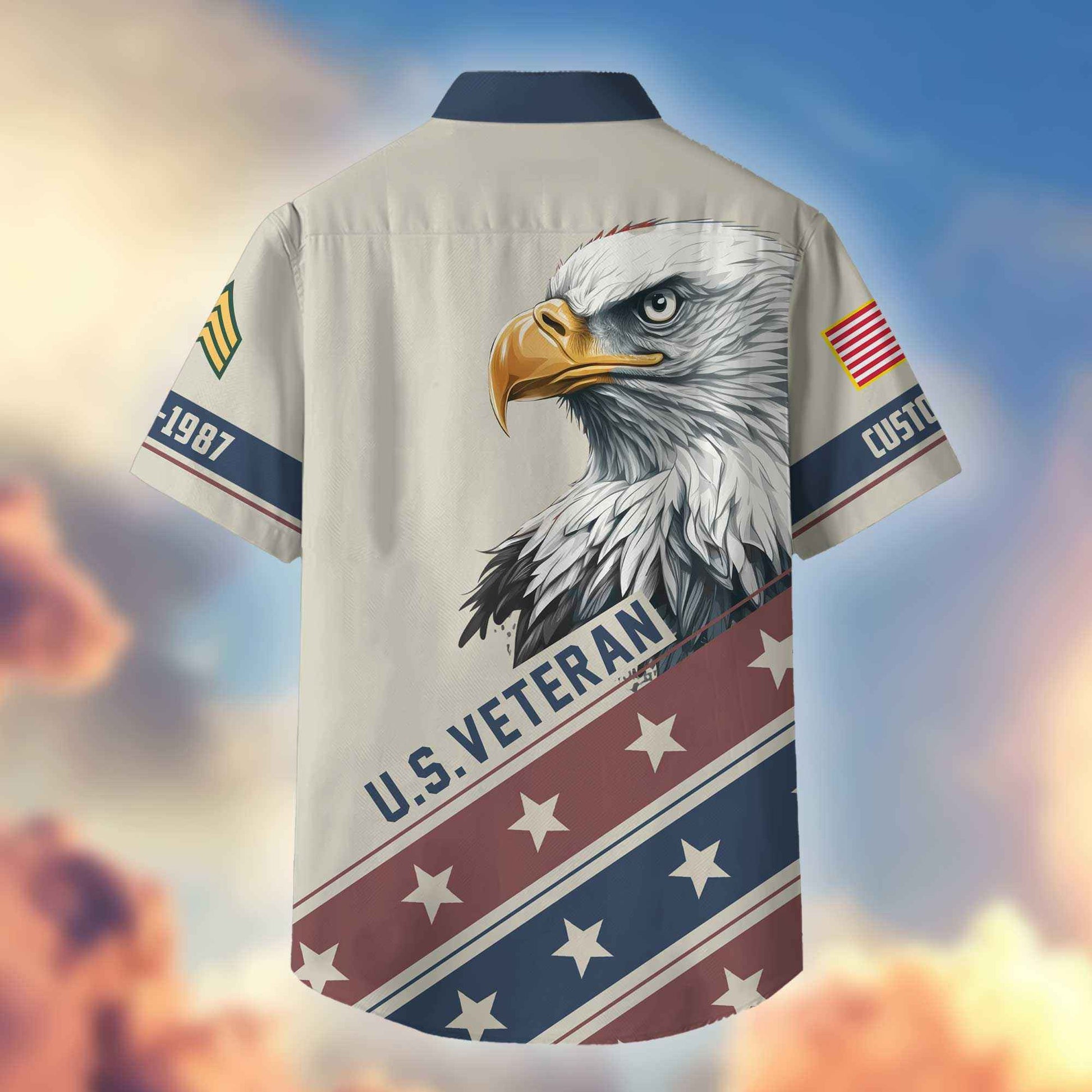 Unique Custom Name, Rank, Year, US Veteran Hawaiian Shirt VPVC404207, Gifts For US Veteran, Best Gifts On Father's Day, Independence Day, Veterans Day.