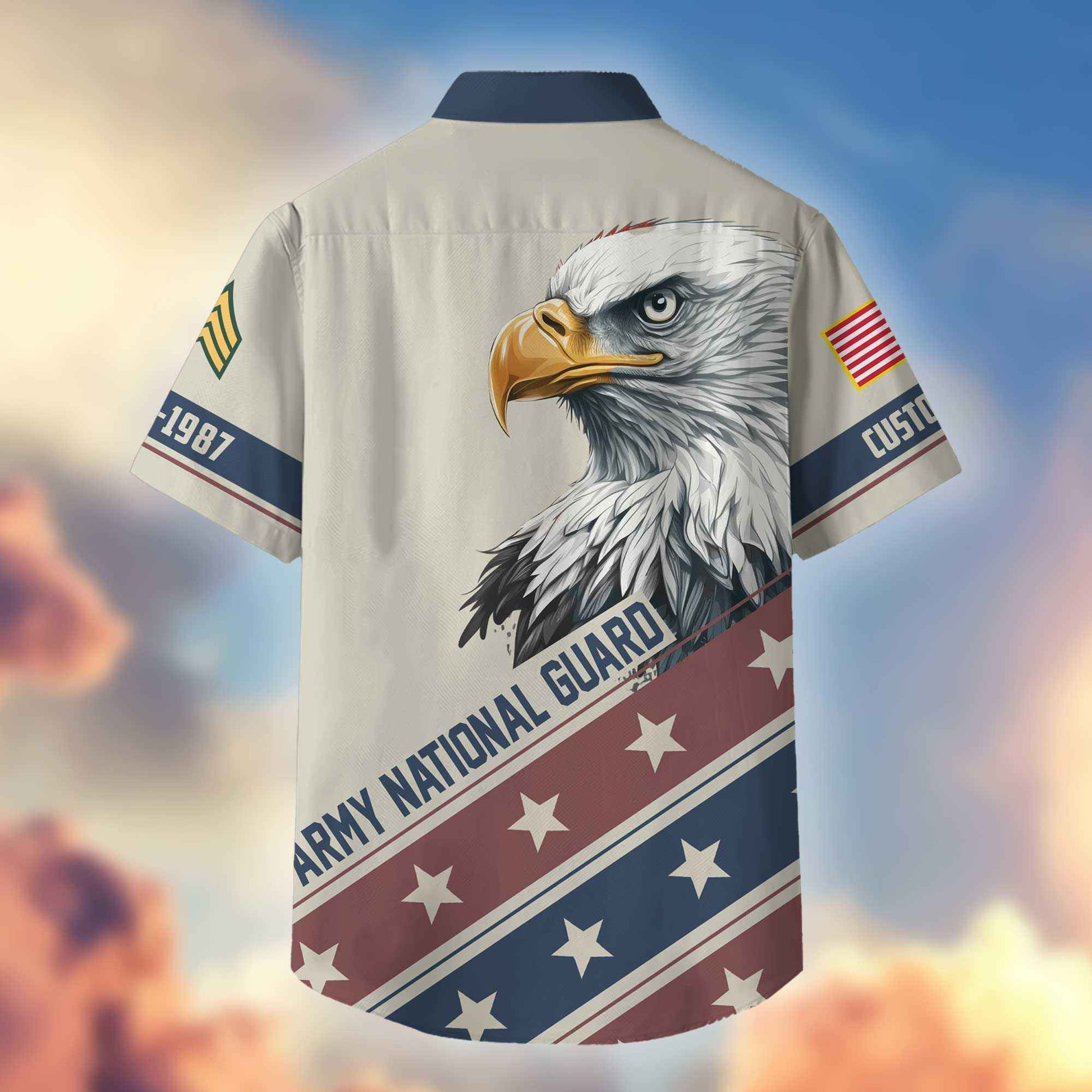 Unique Custom Name, Rank, Year, US Army National Guard Veteran Hawaiian Shirt VPVC404208, Gifts For Army National Guard Veteran, Best Gifts On Father's Day, Independence Day, Veterans Day.