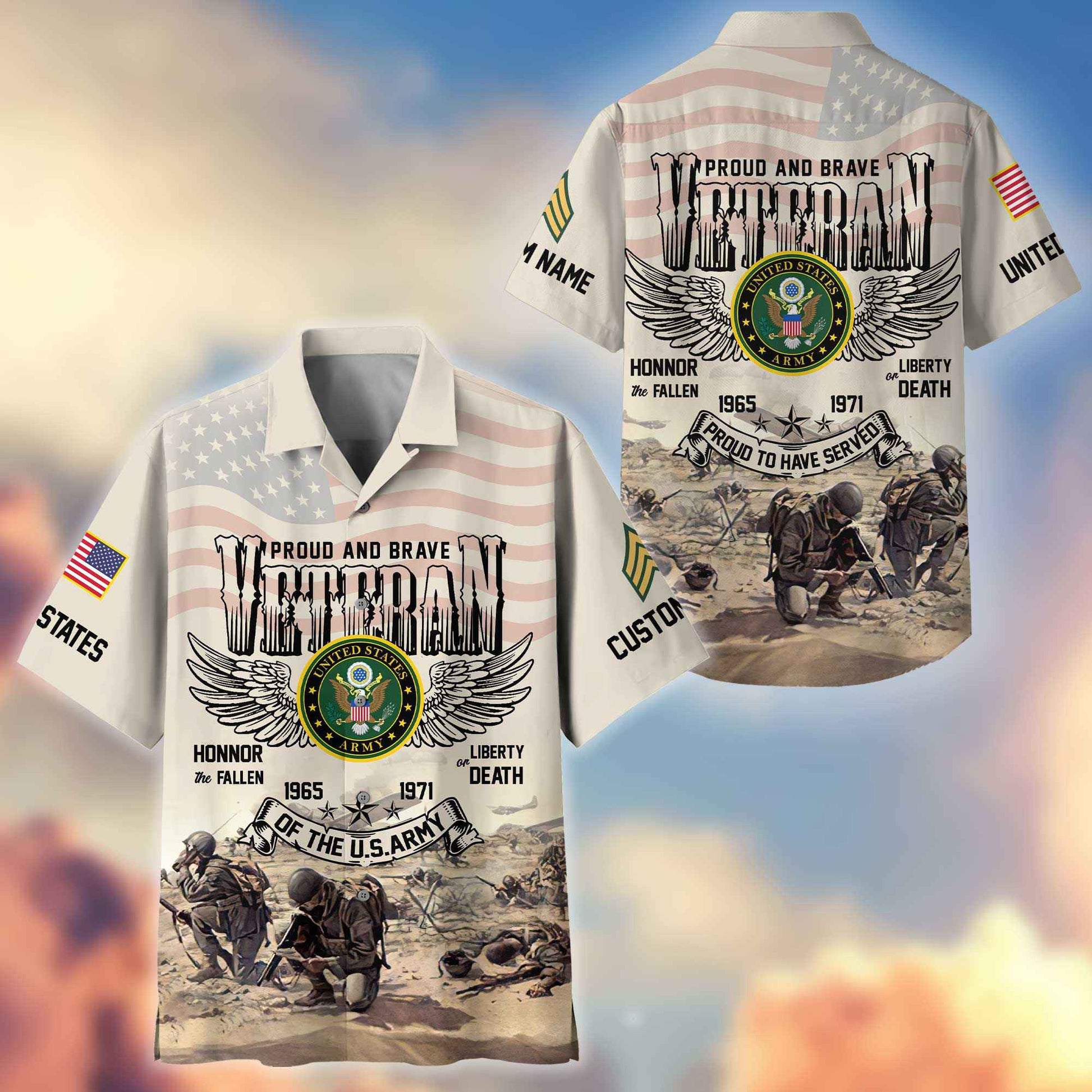 US Army Custom Hawaiian Shirt VPVC404401, Gifts For Army Veteran, Best Gifts On Father's Day, Armed Forces Day, Independence Day, Veterans Day.