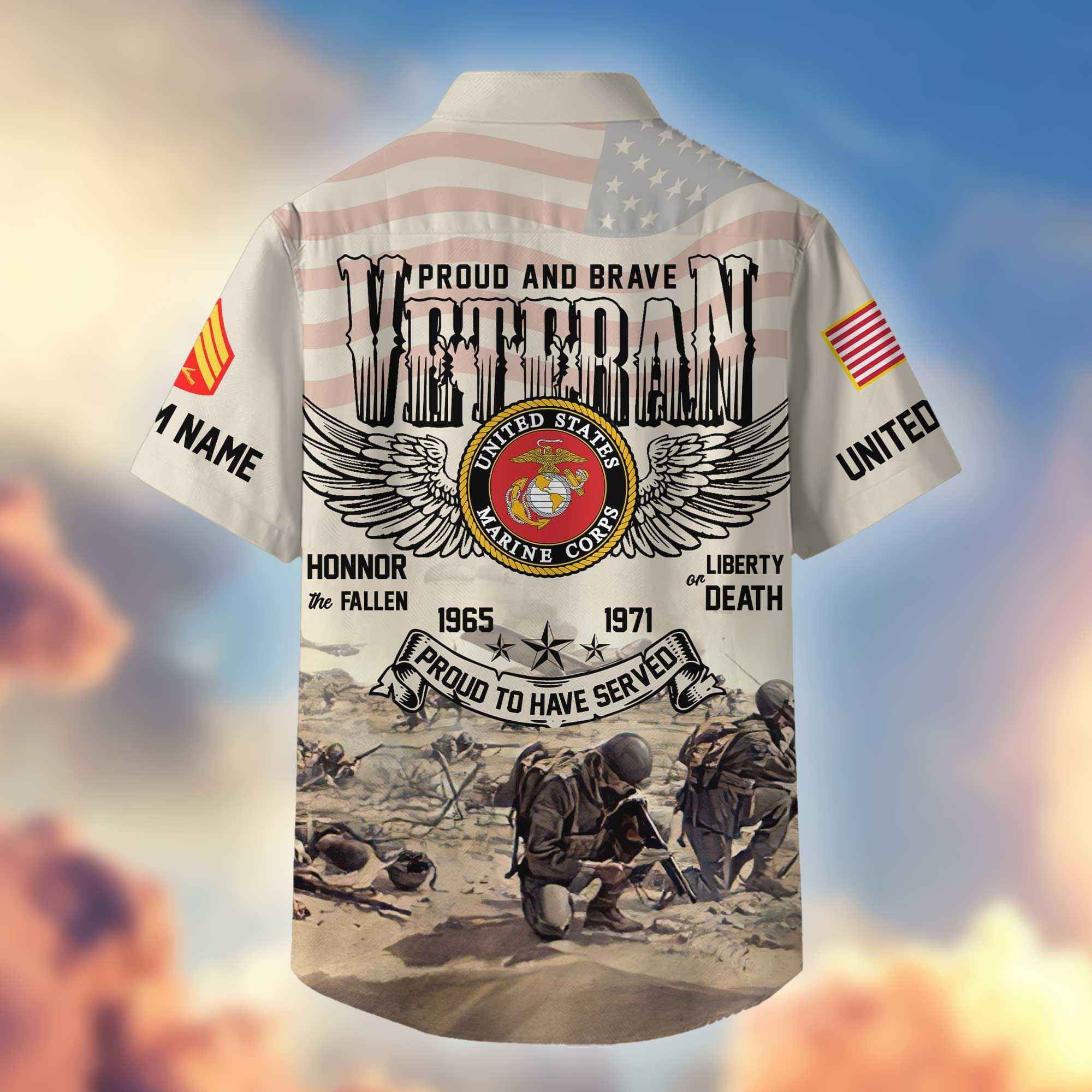 USMC Custom Hawaiian Shirt VPVC404403, Gifts For Marine Veteran, Best Gifts On Father's Day, Armed Forces Day, Independence Day, Veterans Day.