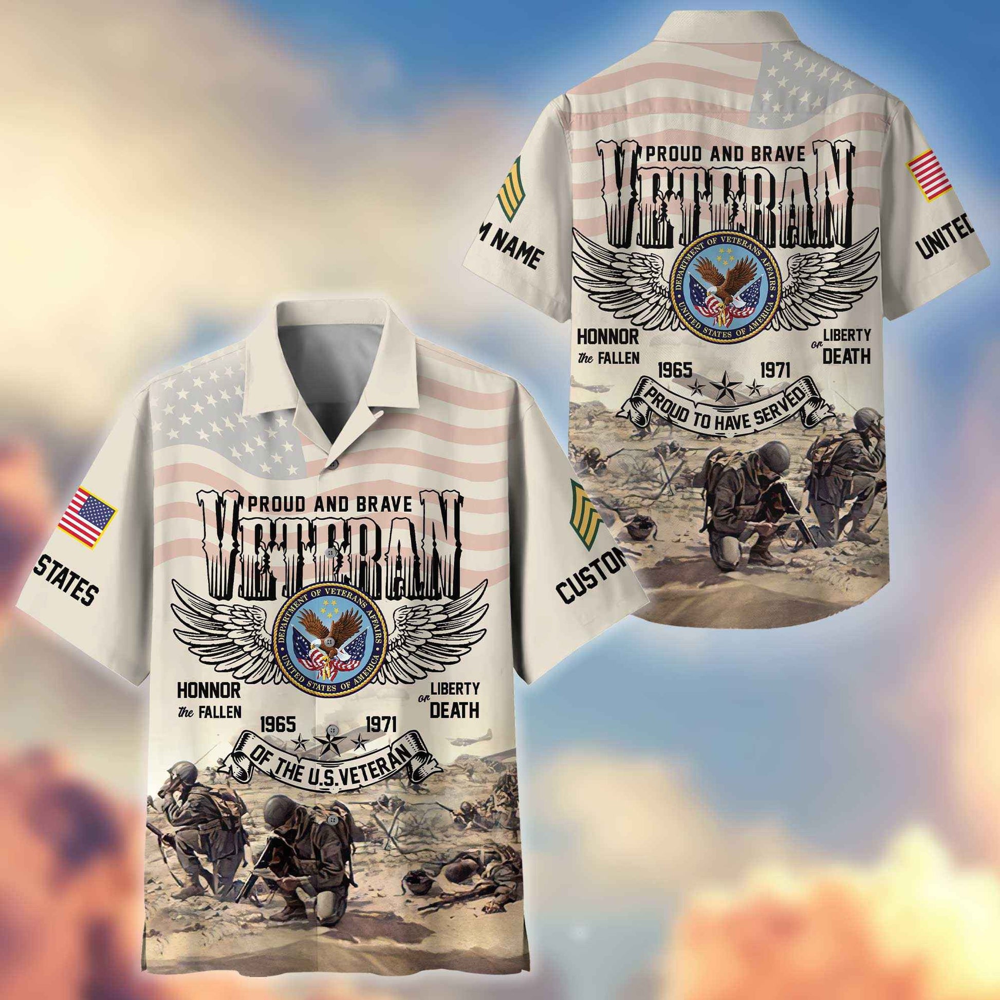 US Veteran Custom Hawaiian Shirt VPVC404407, Gifts For Us Veteran, Best Gifts On Father's Day, Armed Forces Day, Independence Day, Veterans Day.