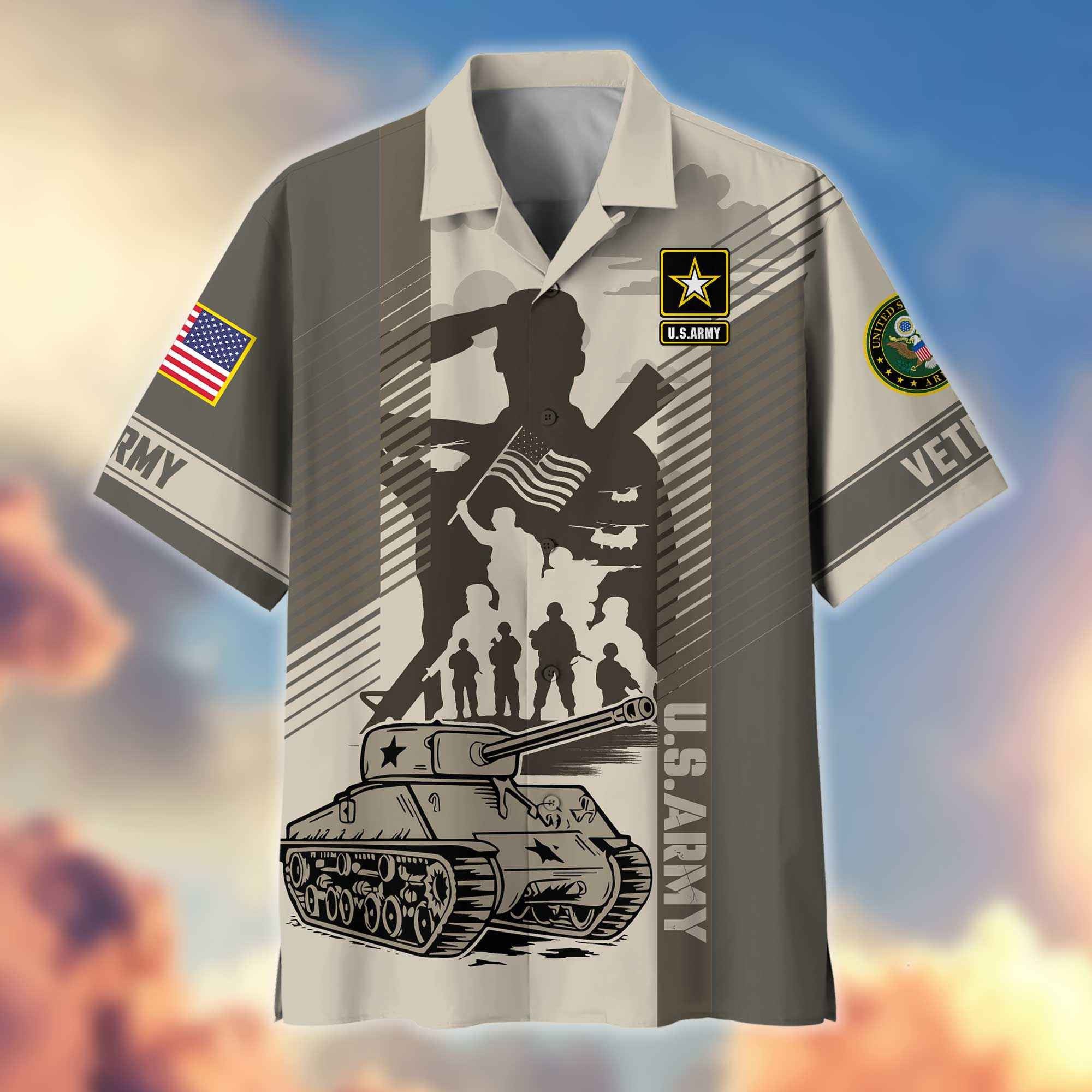 Premium US Army Hawaiian Shirt VPVC404601, Gifts For Army Veteran, Best Gifts On Father's Day, Armed Forces Day, Independence Day, Veterans Day.