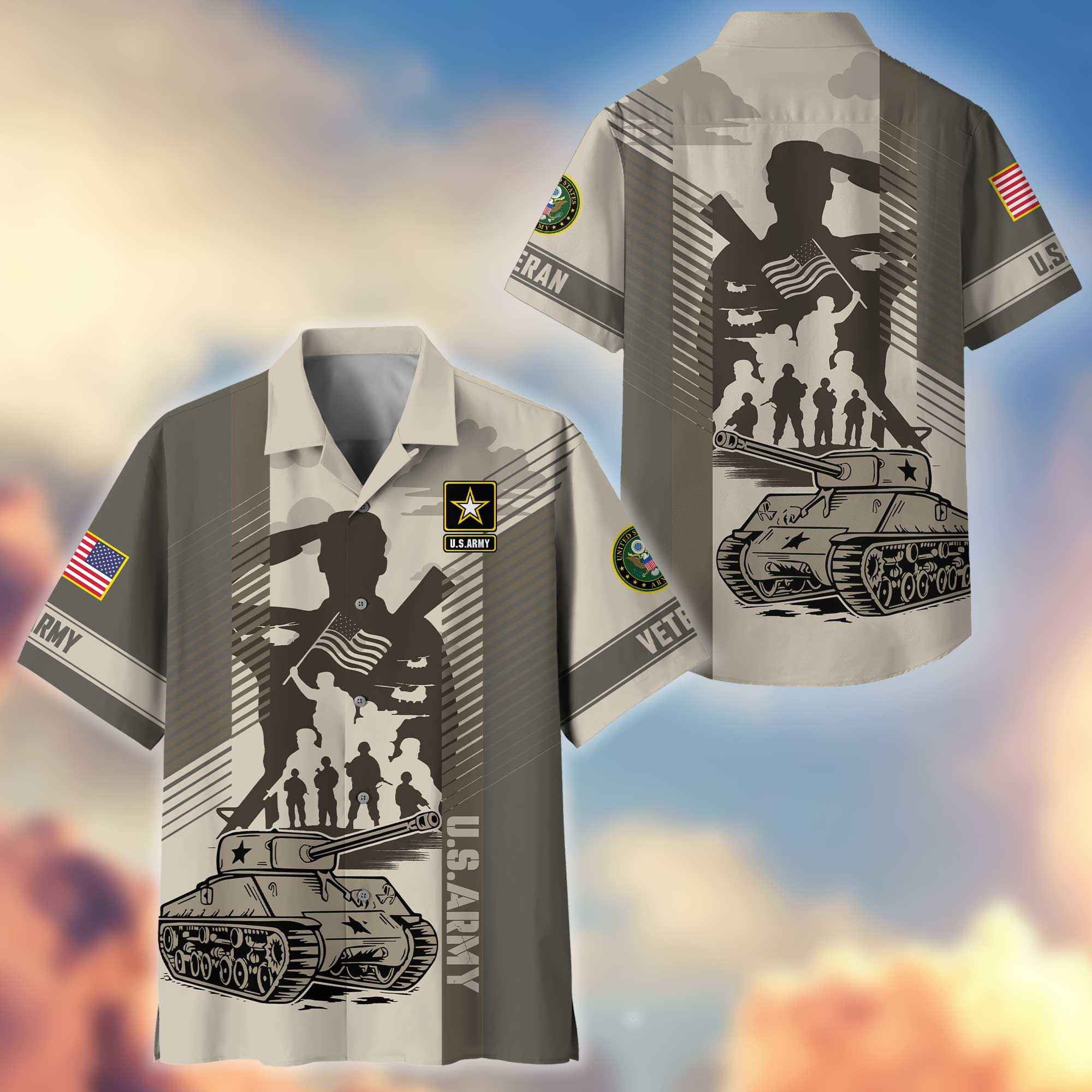 Premium US Army Hawaiian Shirt VPVC404601, Gifts For Army Veteran, Best Gifts On Father's Day, Armed Forces Day, Independence Day, Veterans Day.