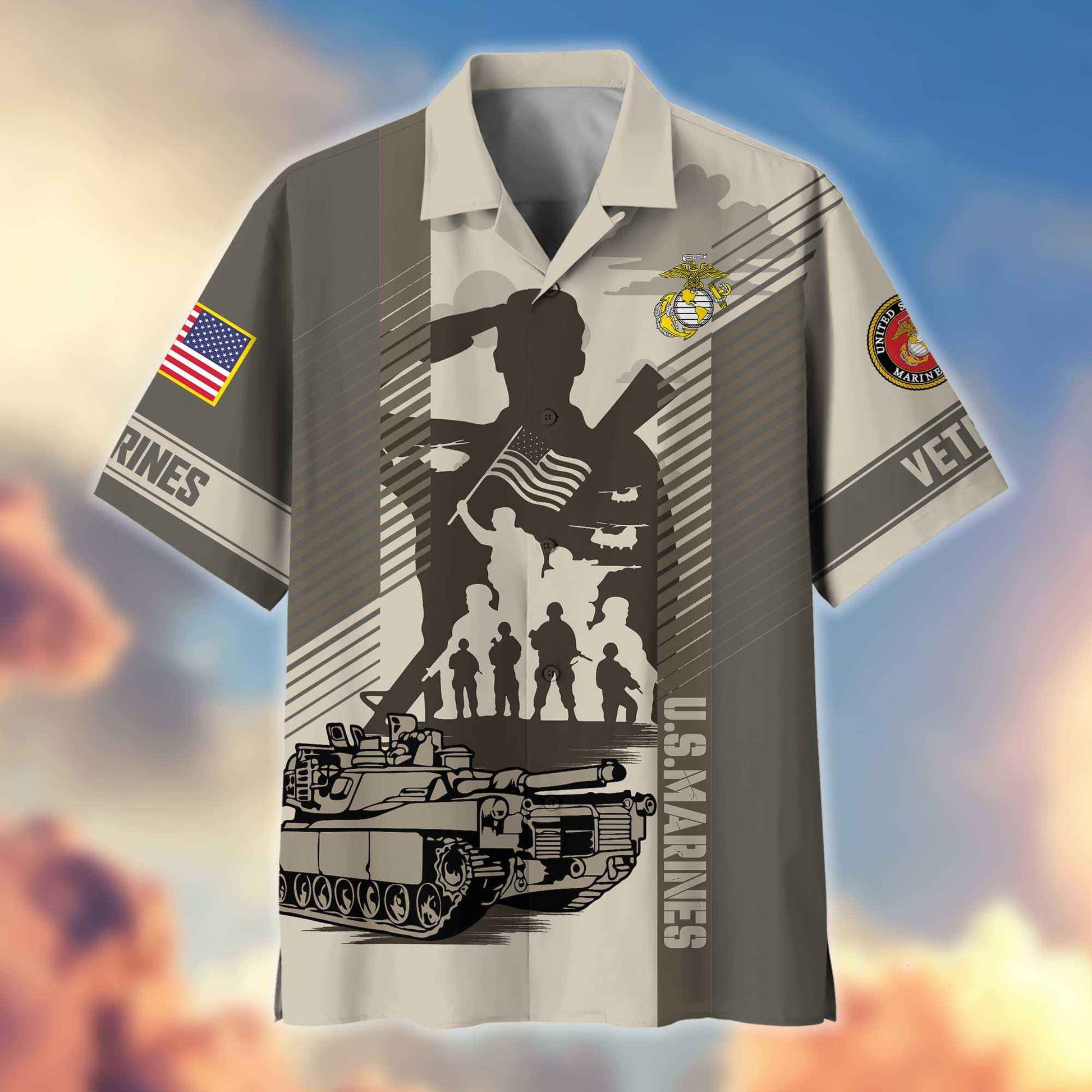 Premium USMC Hawaiian Shirt VPVC404603, Gifts For Marine Veteran, Best Gifts On Father's Day, Armed Forces Day, Independence Day, Veterans Day.