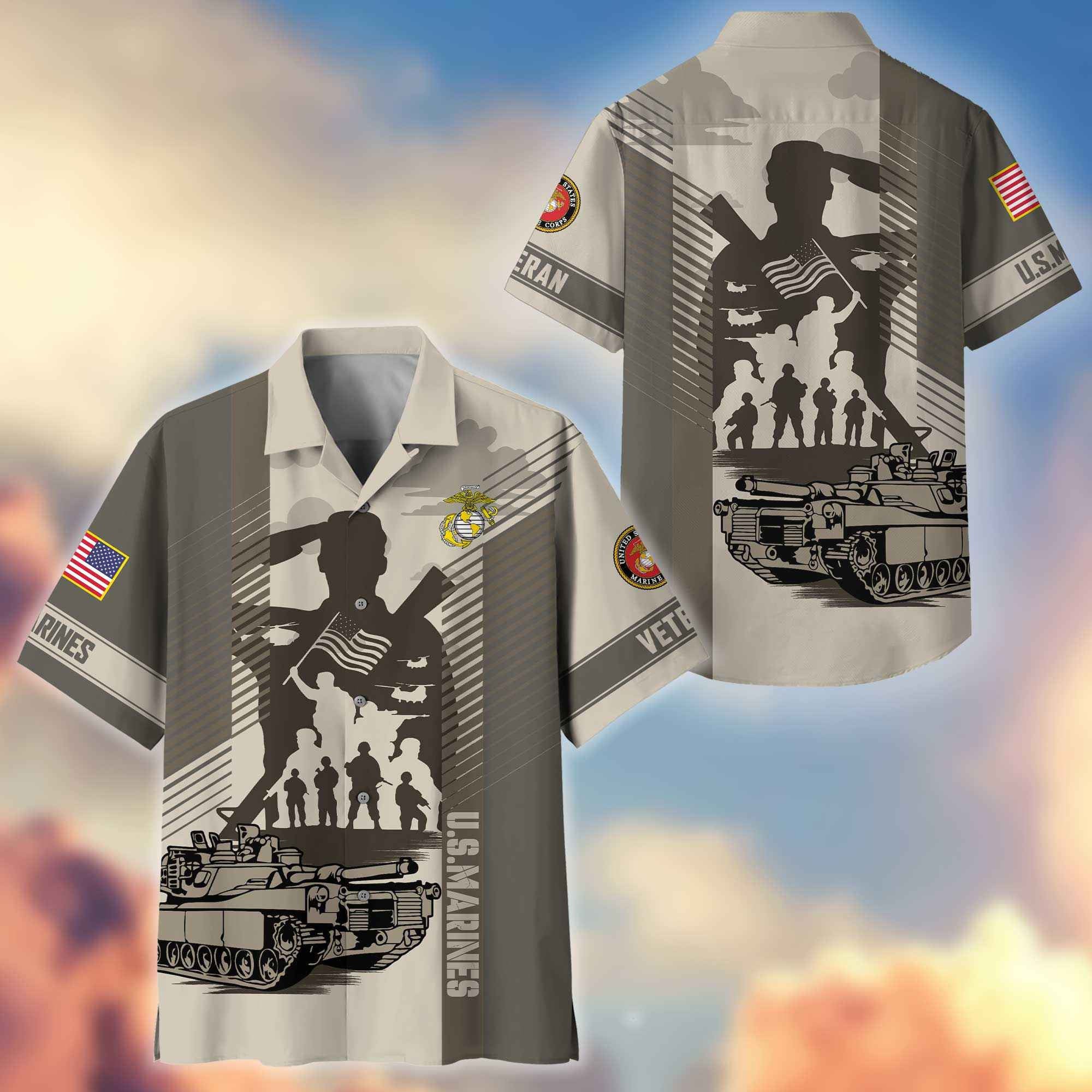 Premium USMC Hawaiian Shirt VPVC404603, Gifts For Marine Veteran, Best Gifts On Father's Day, Armed Forces Day, Independence Day, Veterans Day.