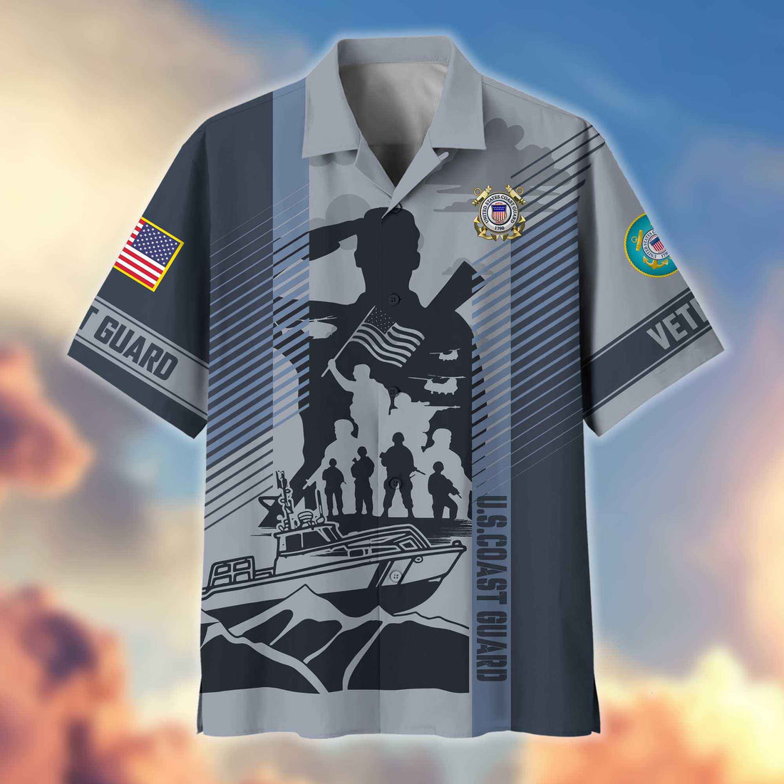 Premium USCG Hawaiian Shirt VPVC404605, Gifts For Coast Guard Veteran, Best Gifts On Father's Day, Armed Forces Day, Independence Day, Veterans Day.