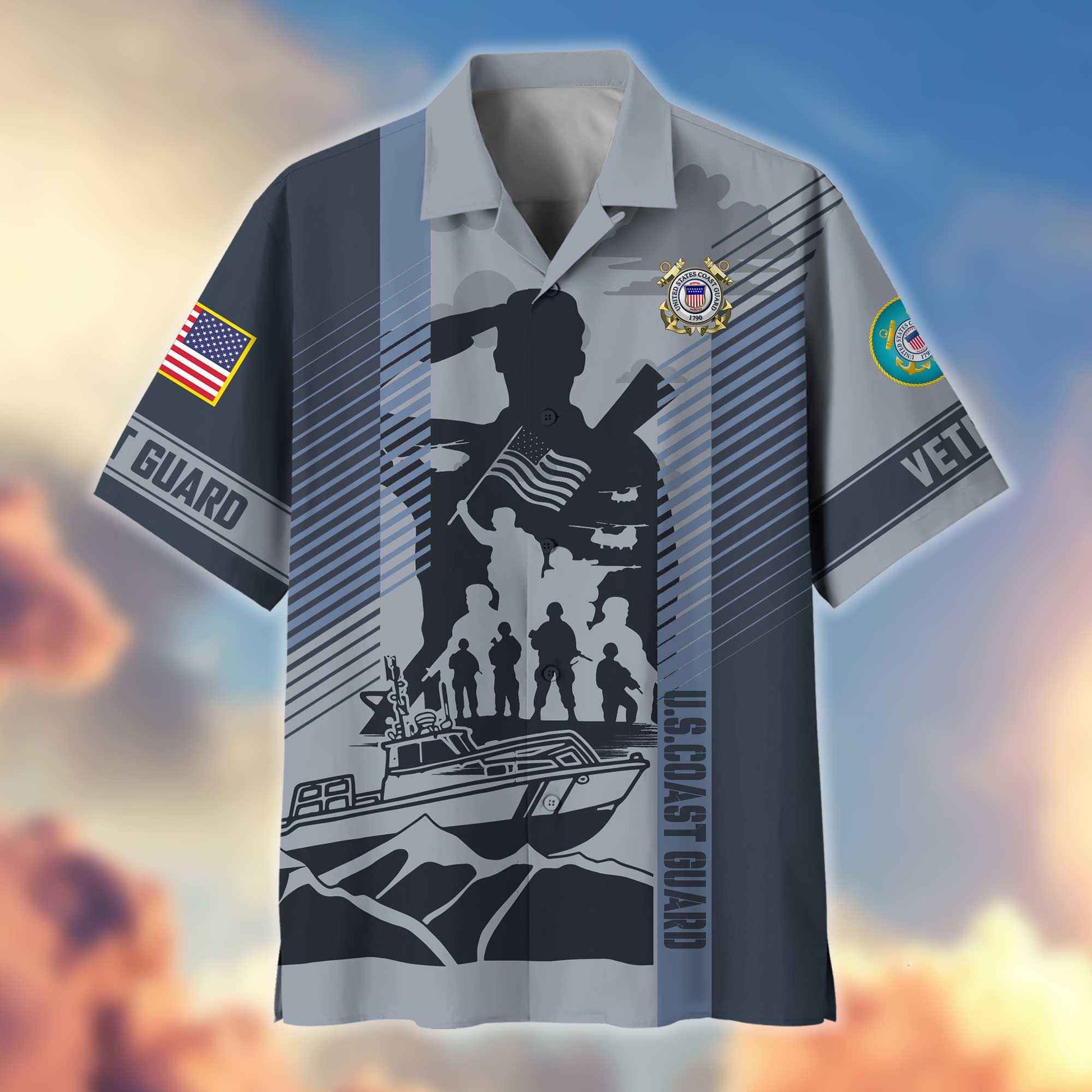 Premium USCG Hawaiian Shirt VPVC404605, Gifts For Coast Guard Veteran, Best Gifts On Father's Day, Armed Forces Day, Independence Day, Veterans Day.