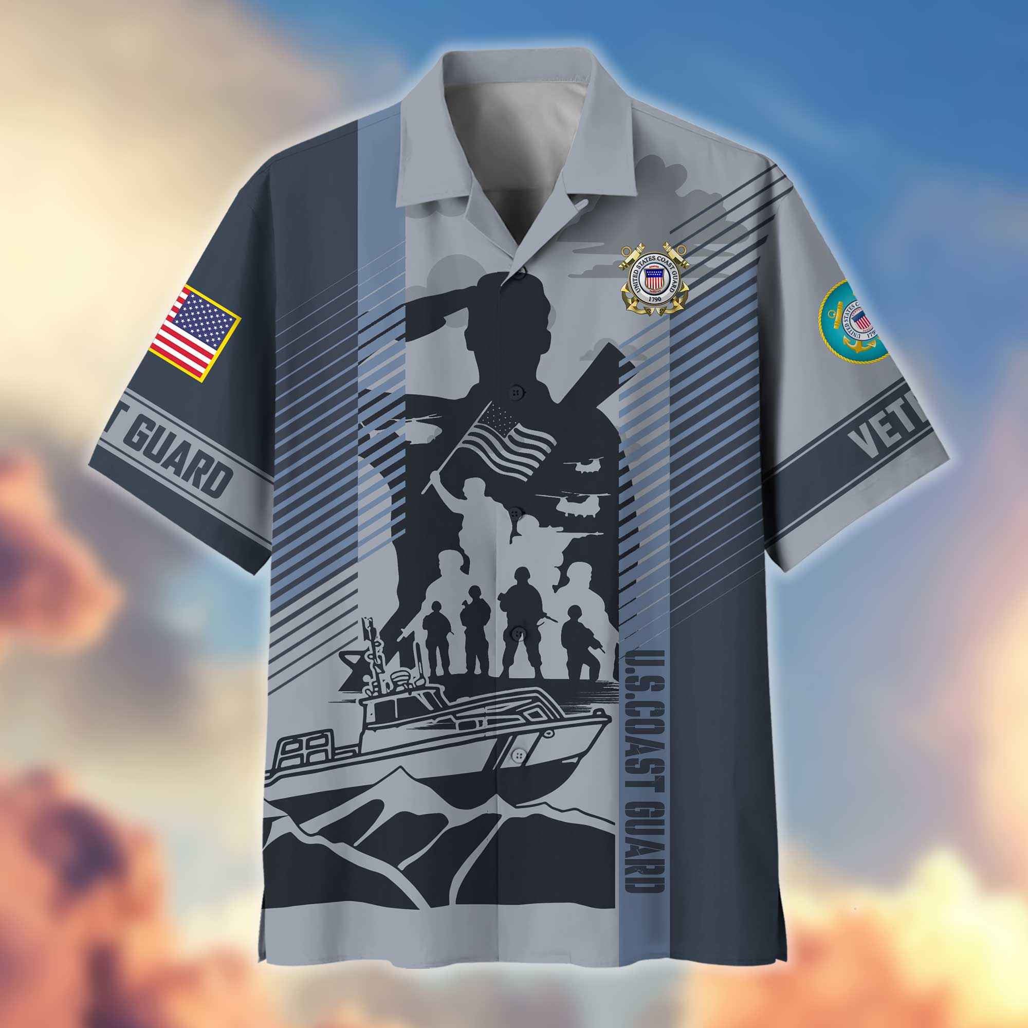 Premium USCG Hawaiian Shirt VPVC404605, Gifts For Coast Guard Veteran, Best Gifts On Father's Day, Armed Forces Day, Independence Day, Veterans Day.