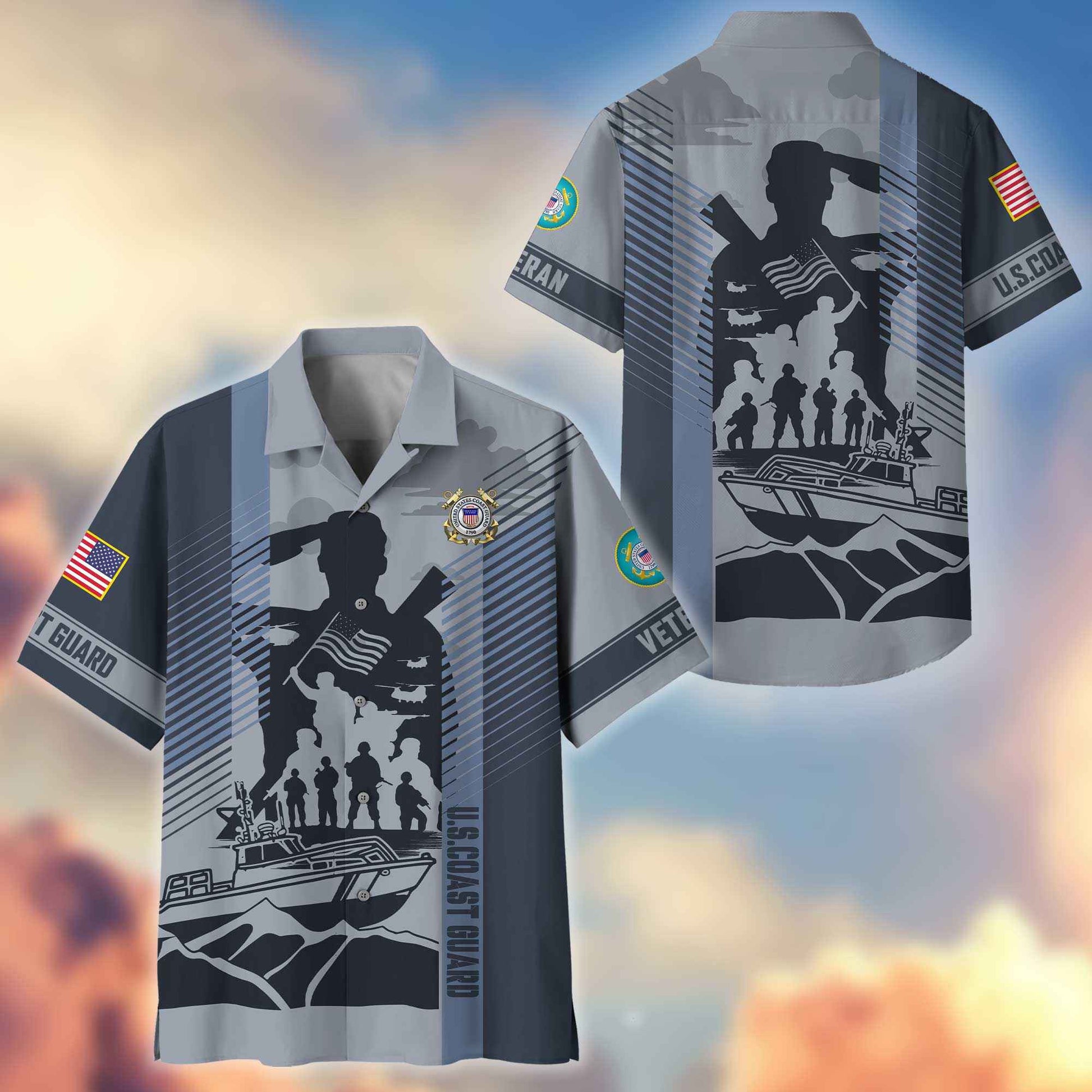 Premium USCG Hawaiian Shirt VPVC404605, Gifts For Coast Guard Veteran, Best Gifts On Father's Day, Armed Forces Day, Independence Day, Veterans Day.