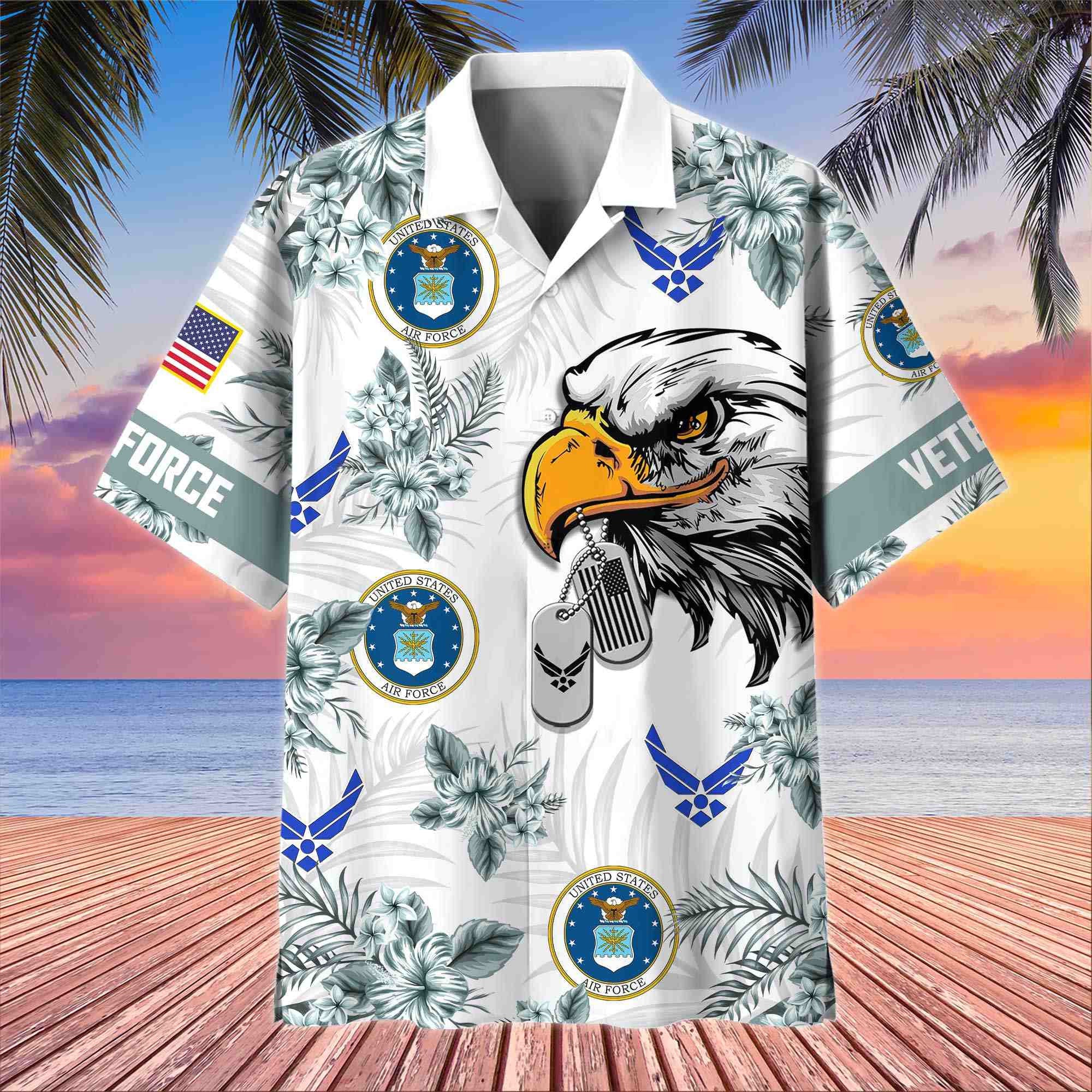 Premium US Veterans Hawaiian Shirt BPHN230411, Gifts For US Veterans, Gifts On Memorial Day, Father's Day, Armed Forces Day, Veterans Day.