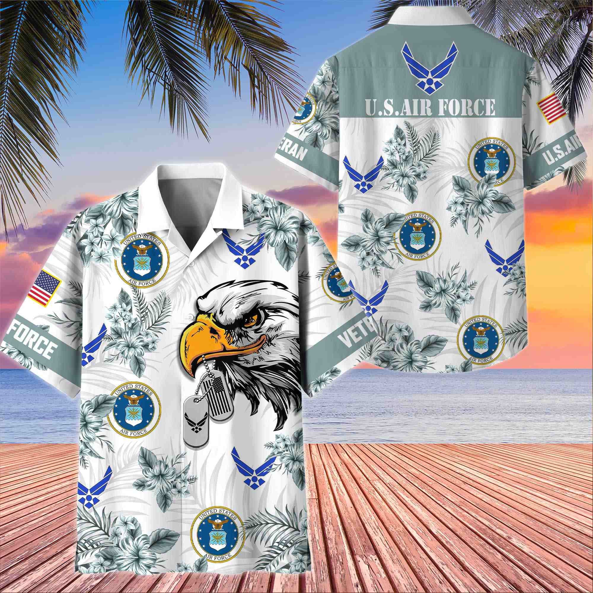 Premium US Veterans Hawaiian Shirt BPHN230411, Gifts For US Veterans, Gifts On Memorial Day, Father's Day, Armed Forces Day, Veterans Day.