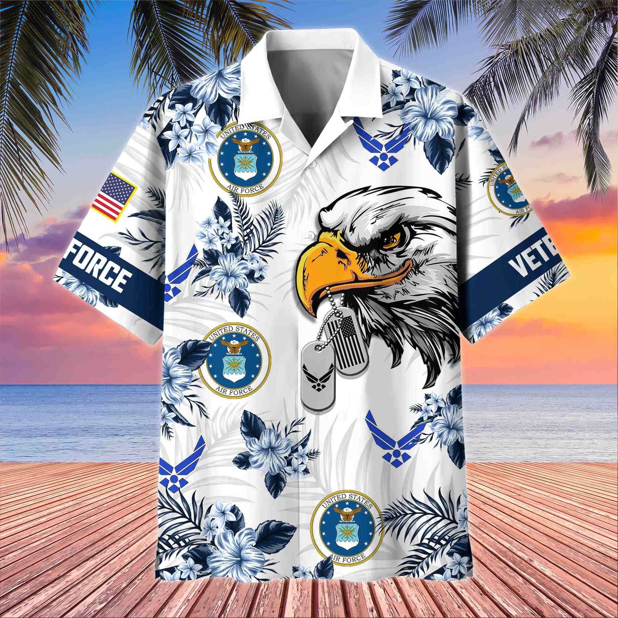 Premium US Veterans Hawaiian Shirt BPHN230411, Gifts For US Veterans, Gifts On Memorial Day, Father's Day, Armed Forces Day, Veterans Day.