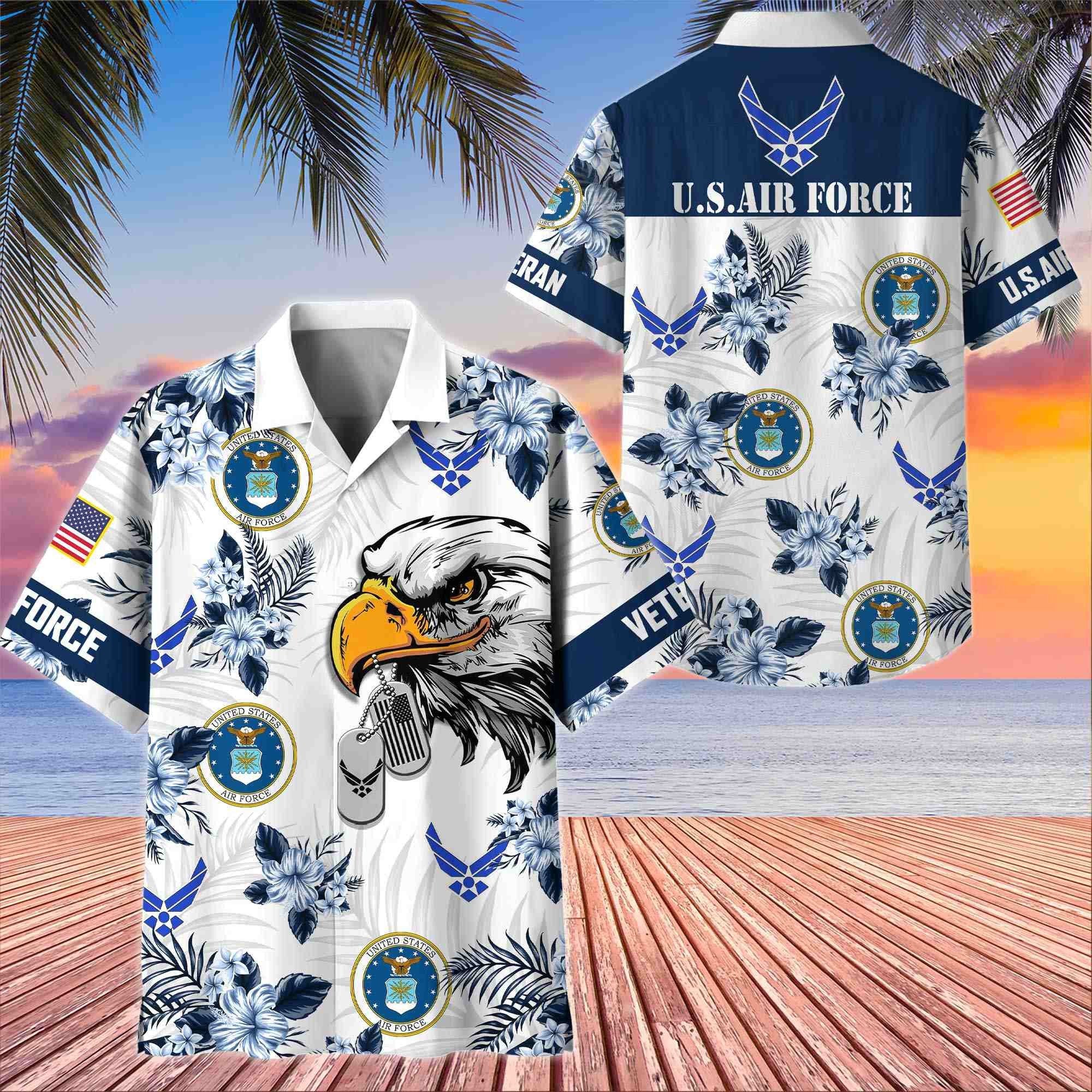 Premium US Veterans Hawaiian Shirt BPHN230411, Gifts For US Veterans, Gifts On Memorial Day, Father's Day, Armed Forces Day, Veterans Day.