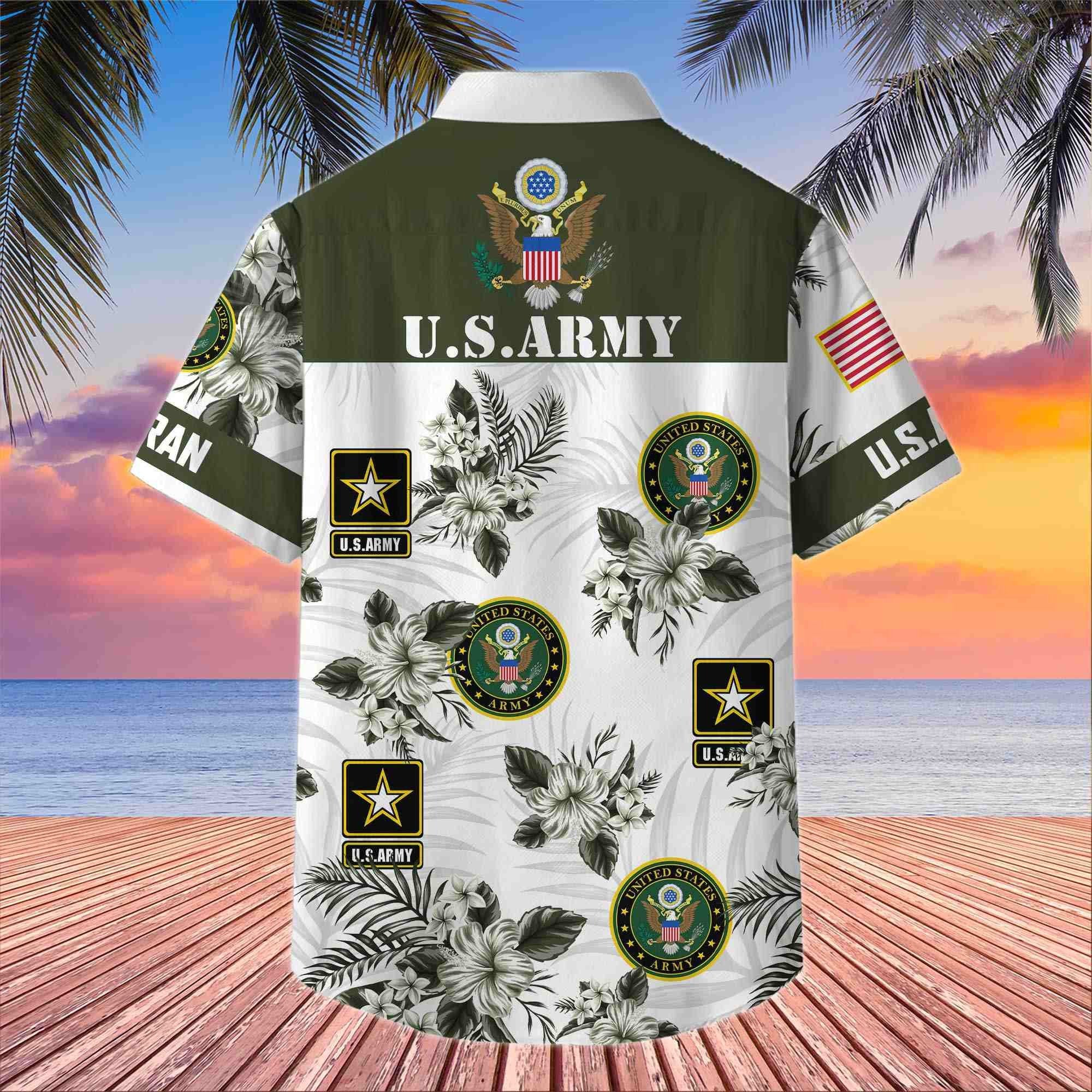 Premium US Veterans Hawaiian Shirt BPHN230411, Gifts For US Veterans, Gifts On Memorial Day, Father's Day, Armed Forces Day, Veterans Day.