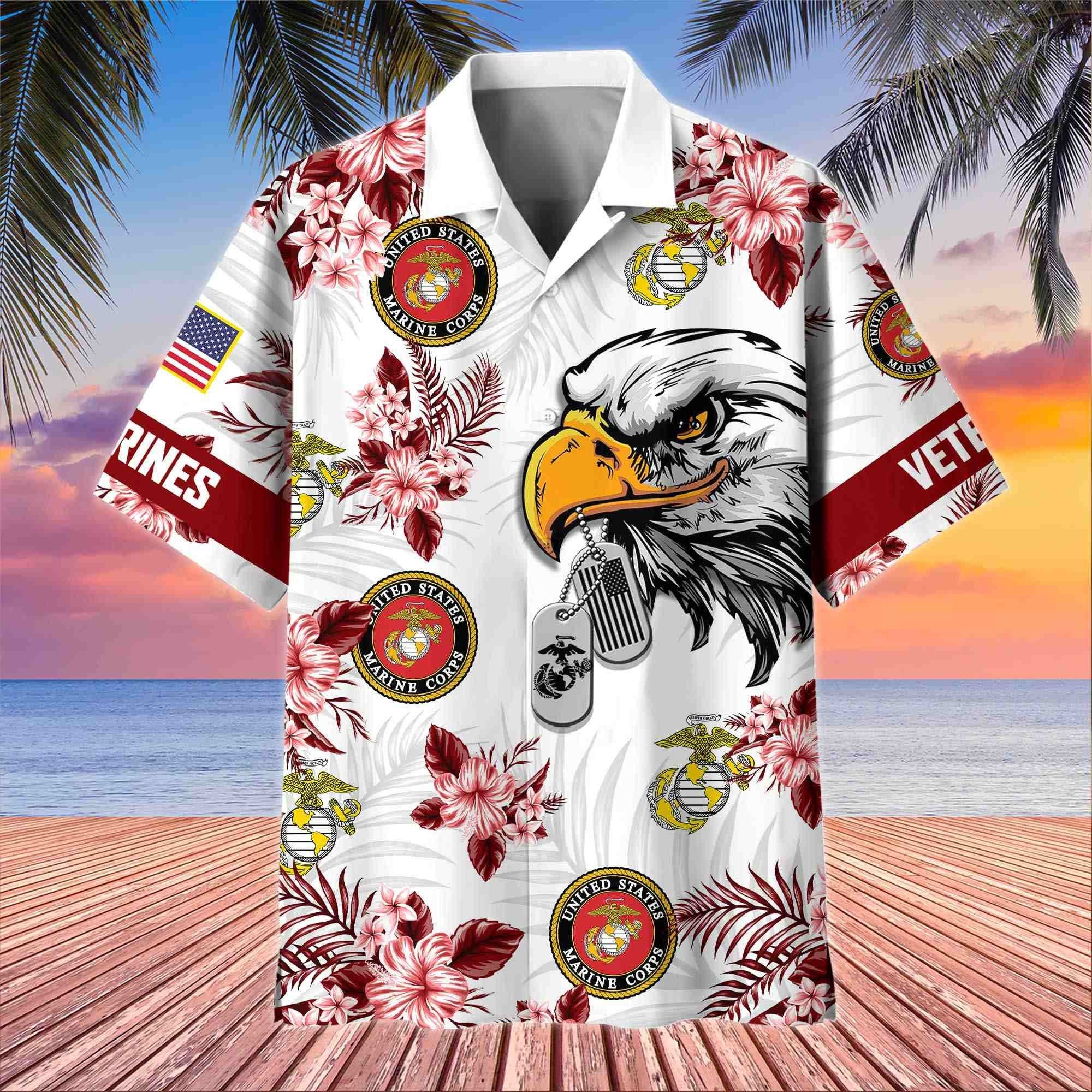 Premium US Veterans Hawaiian Shirt BPHN230411, Gifts For US Veterans, Gifts On Memorial Day, Father's Day, Armed Forces Day, Veterans Day.