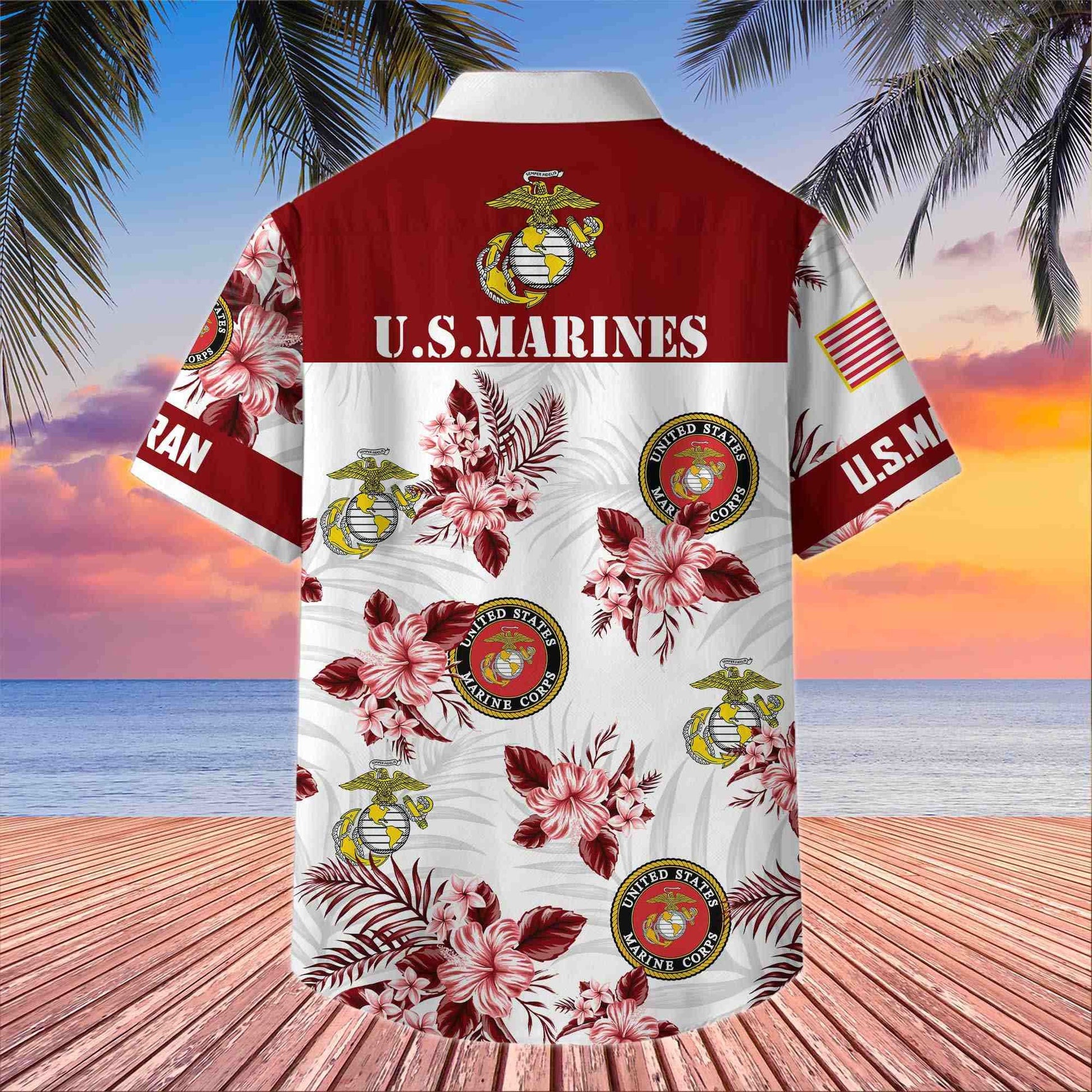 Premium US Veterans Hawaiian Shirt BPHN230411, Gifts For US Veterans, Gifts On Memorial Day, Father's Day, Armed Forces Day, Veterans Day.