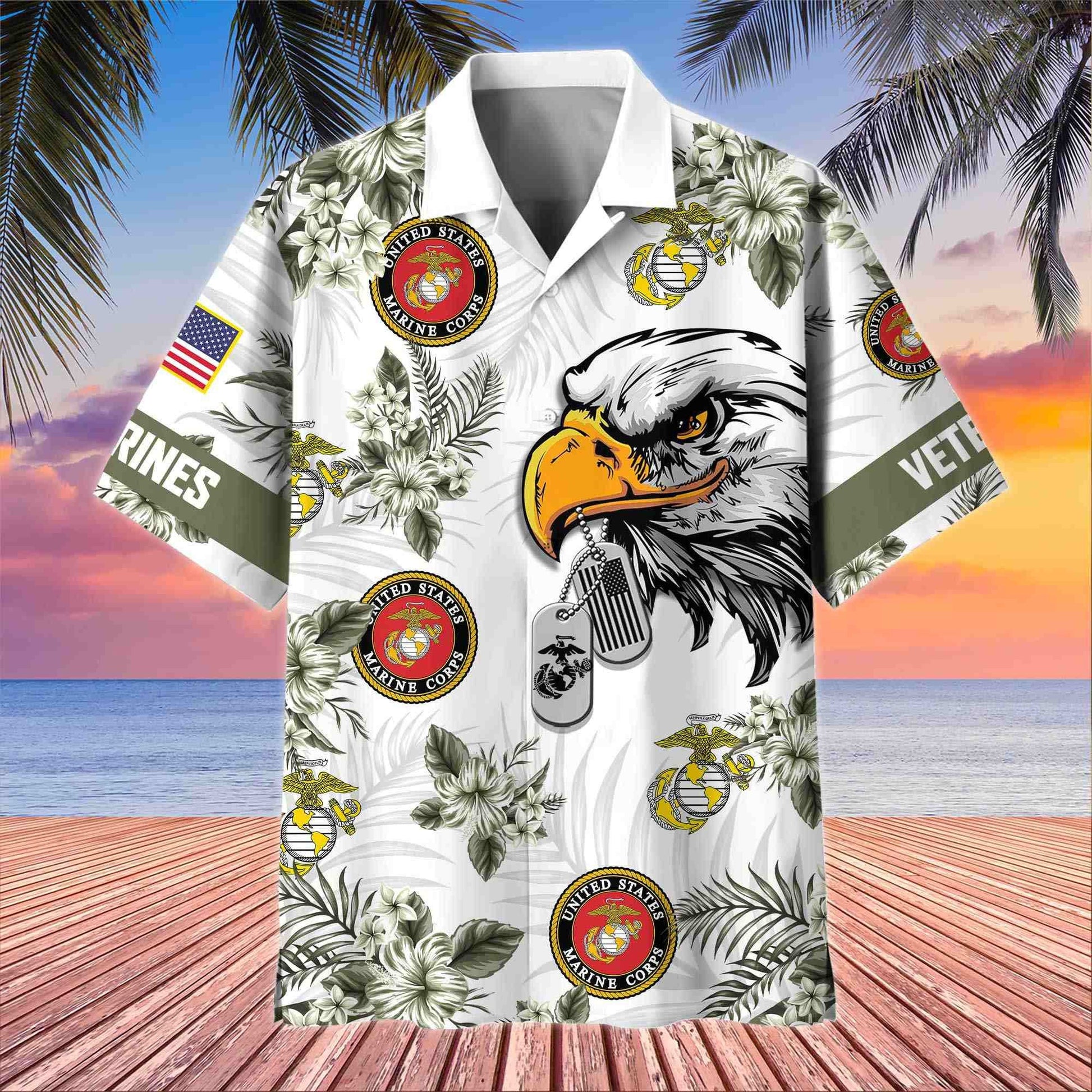 Premium US Veterans Hawaiian Shirt BPHN230411, Gifts For US Veterans, Gifts On Memorial Day, Father's Day, Armed Forces Day, Veterans Day.