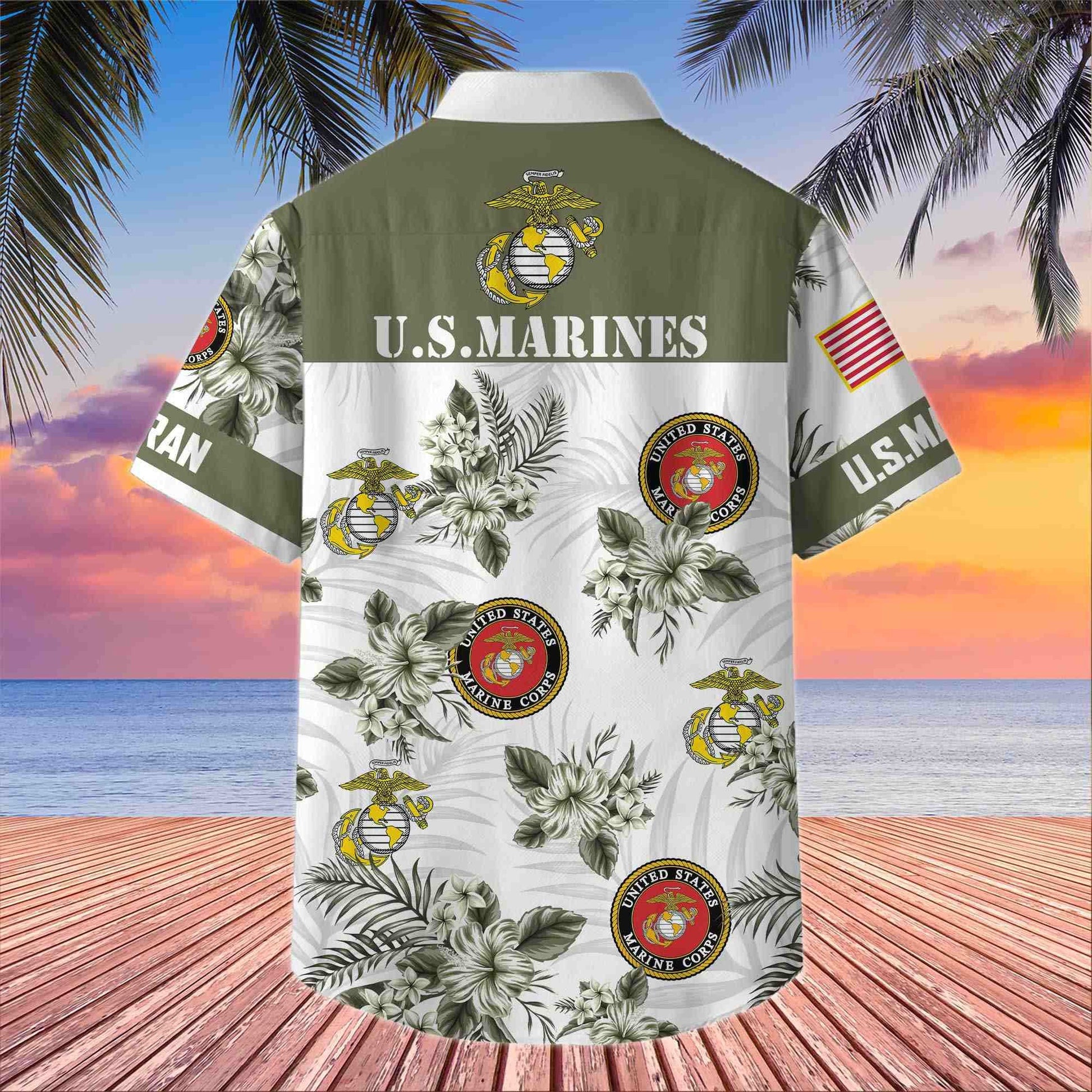 Premium US Veterans Hawaiian Shirt BPHN230411, Gifts For US Veterans, Gifts On Memorial Day, Father's Day, Armed Forces Day, Veterans Day.