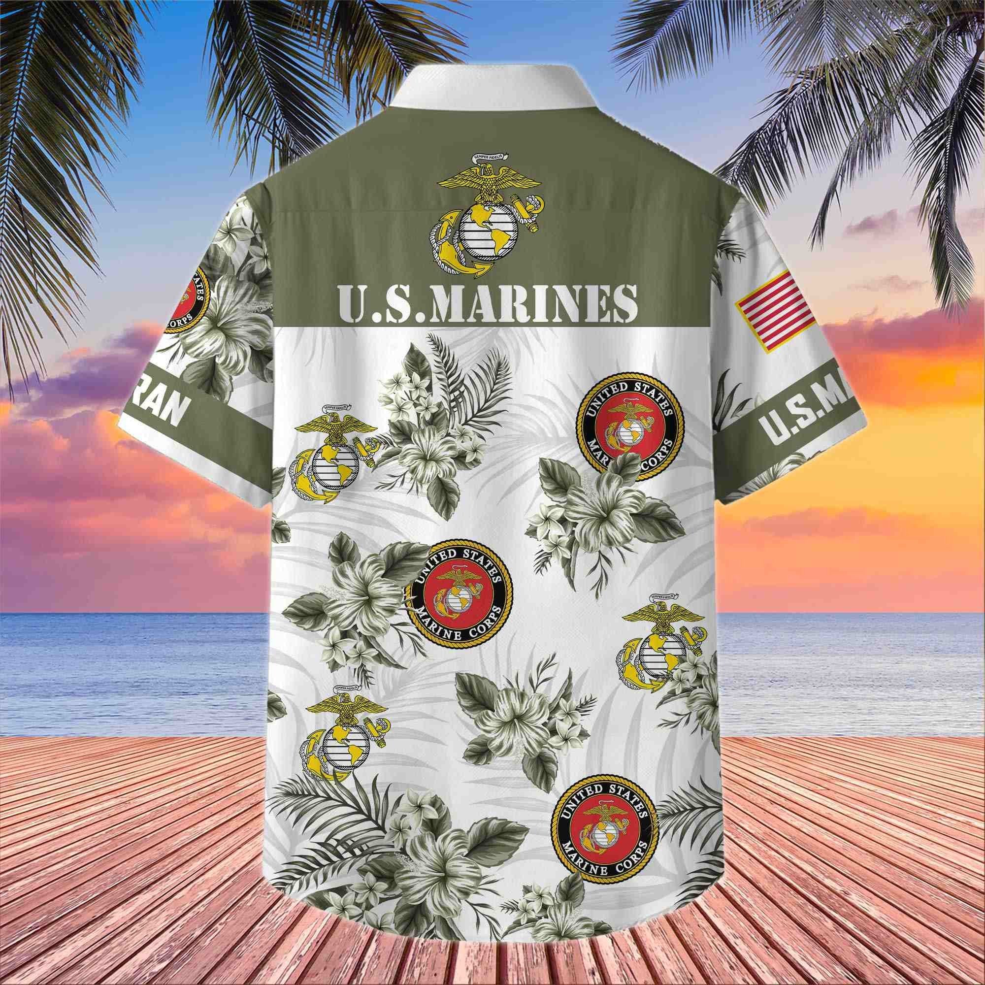 Premium US Veterans Hawaiian Shirt BPHN230411, Gifts For US Veterans, Gifts On Memorial Day, Father's Day, Armed Forces Day, Veterans Day.