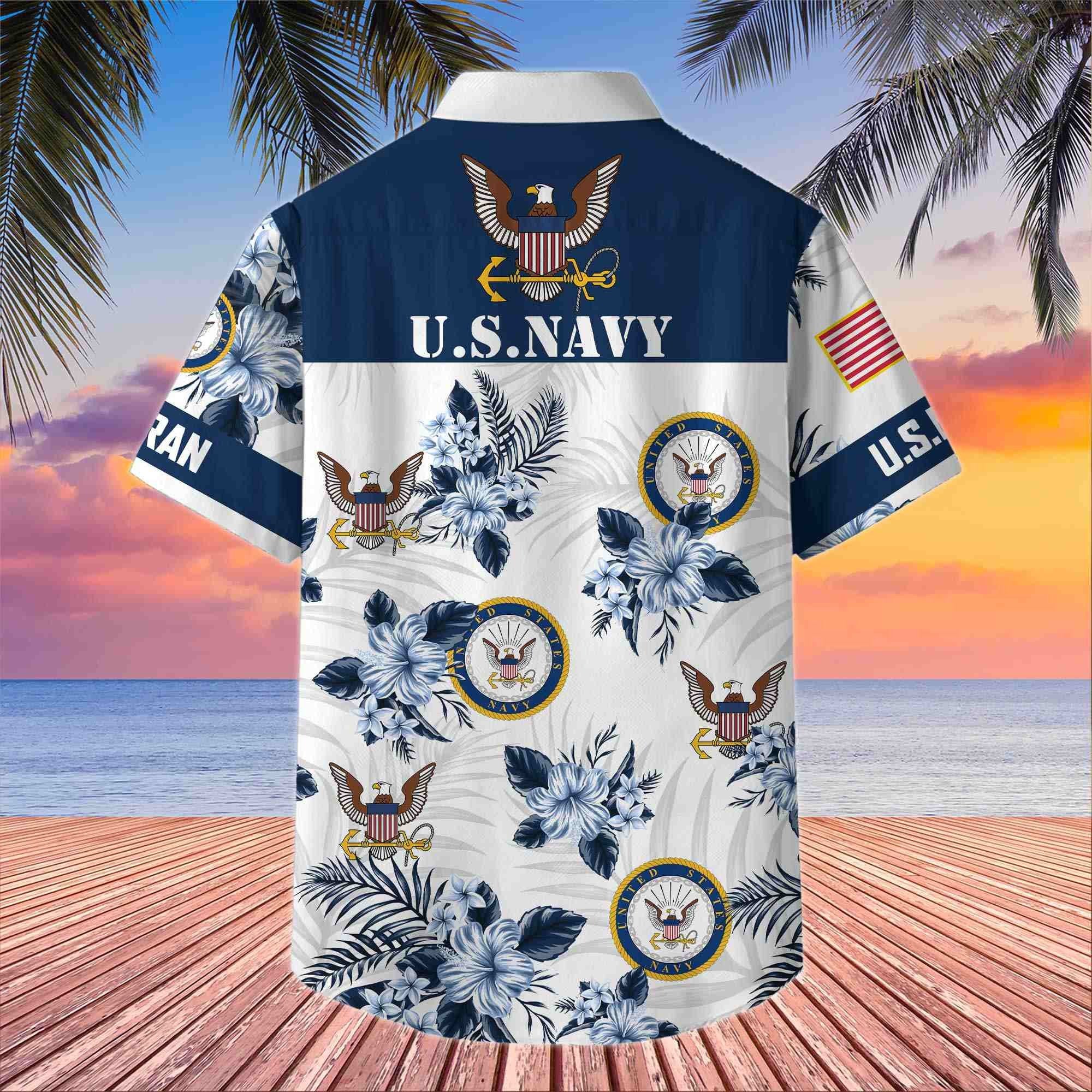 Premium US Veterans Hawaiian Shirt BPHN230411, Gifts For US Veterans, Gifts On Memorial Day, Father's Day, Armed Forces Day, Veterans Day.
